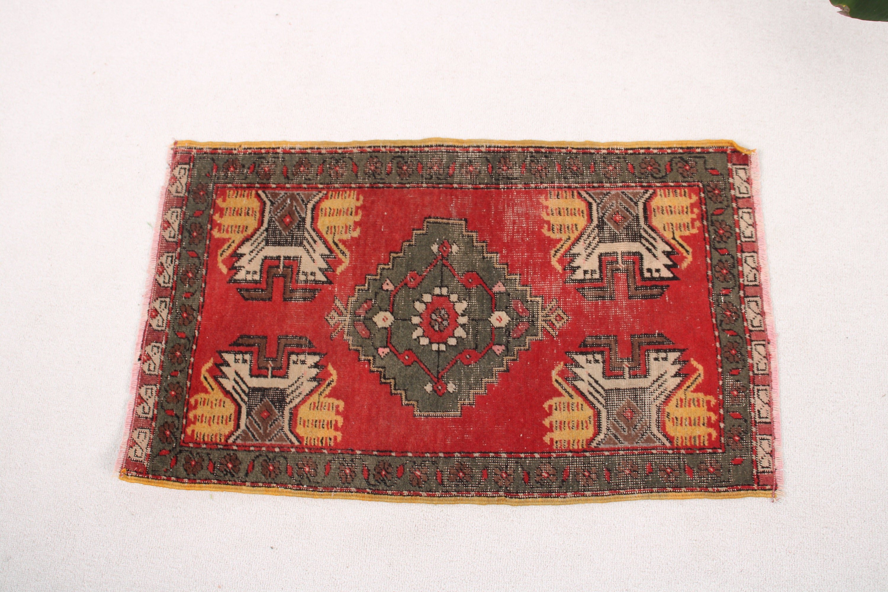 Cool Rug, 1.7x2.8 ft Small Rug, Door Mat Rug, Car Mat Rugs, Floor Rugs, Rugs for Small Area, Vintage Rugs, Turkish Rug, Red Boho Rug