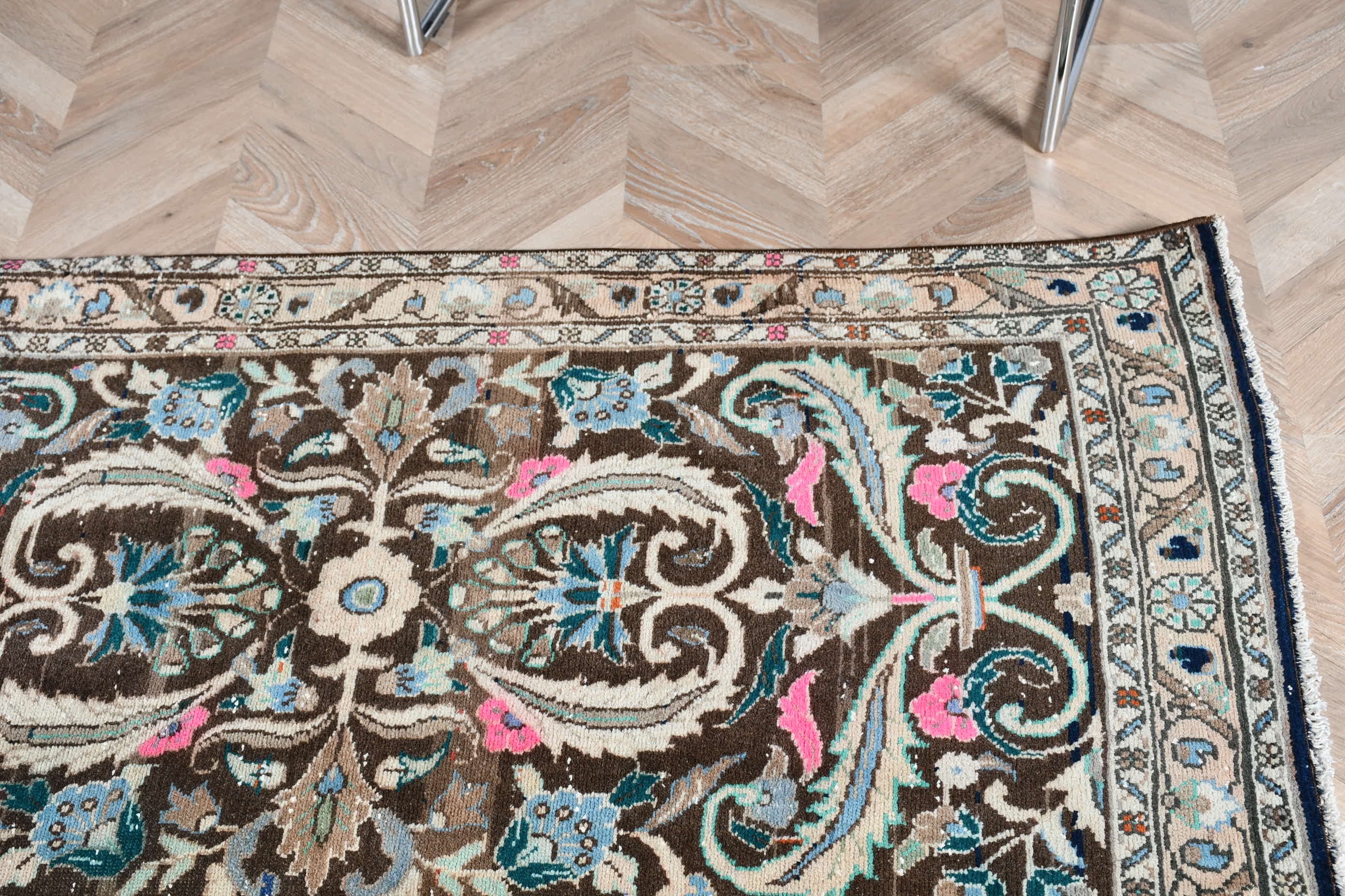 Kahverengi Antika Halı, Yatak Odası Halısı, Vintage Halılar, Sevimli Halı, 2.7x8.8 ft Runner Halıları, Runner Halıları, Koridor Halısı, Türk Halısı