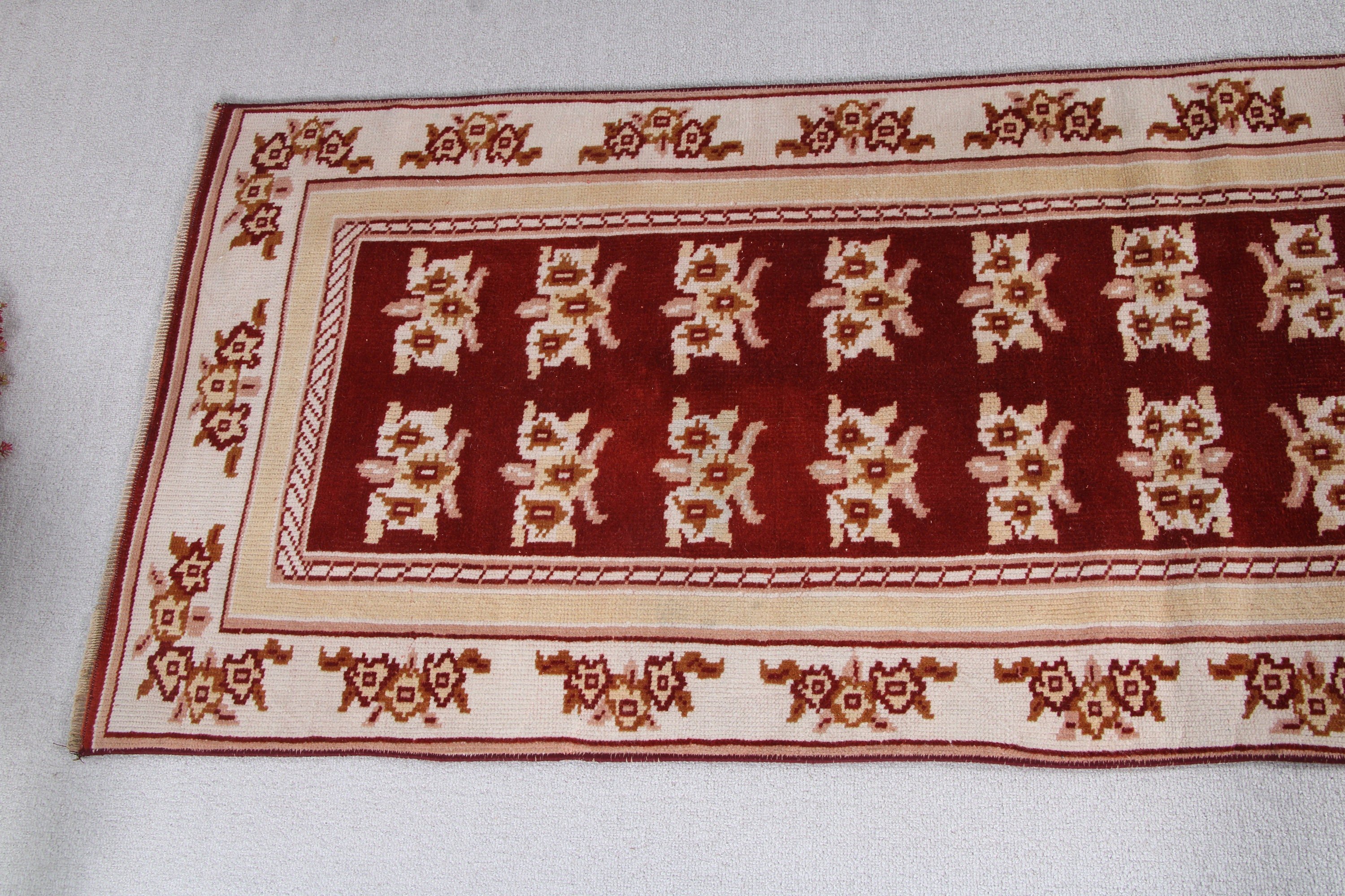 2.4x6.8 ft Runner Halı, Türk Halısı, Beyaz Açıklama Halıları, Mutfak Halısı, Vintage Halılar, Uzun Yolluk Halıları, Yatak Odası Halısı, Oryantal Halılar