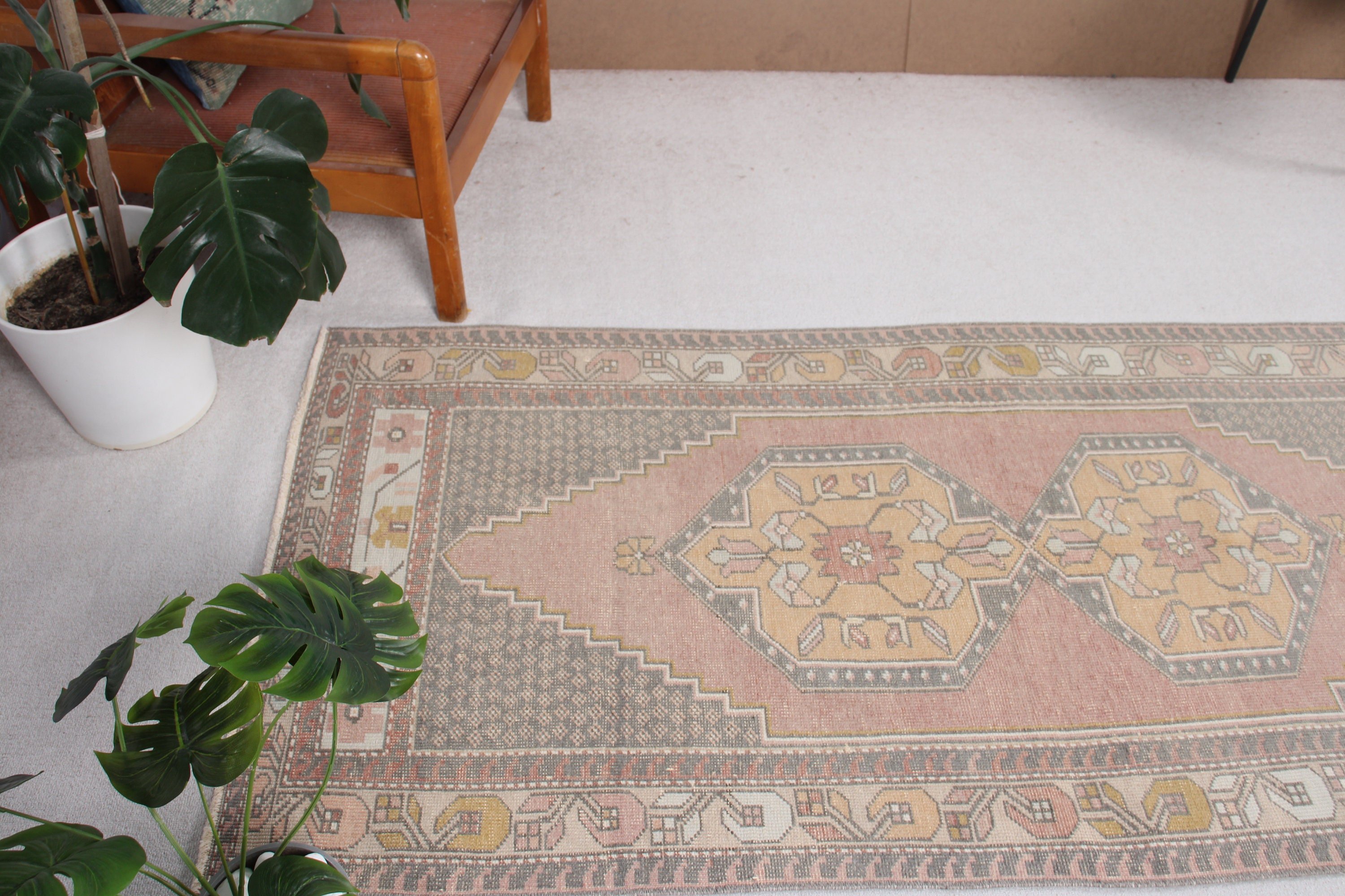 Türk Halıları, Aztek Halıları, 3,1x6,8 ft Aksan Halıları, Yün Halıları, Vintage Halı, Mavi Modern Halı, Giriş Halıları, Yatak Odası Halısı, Boho Halıları