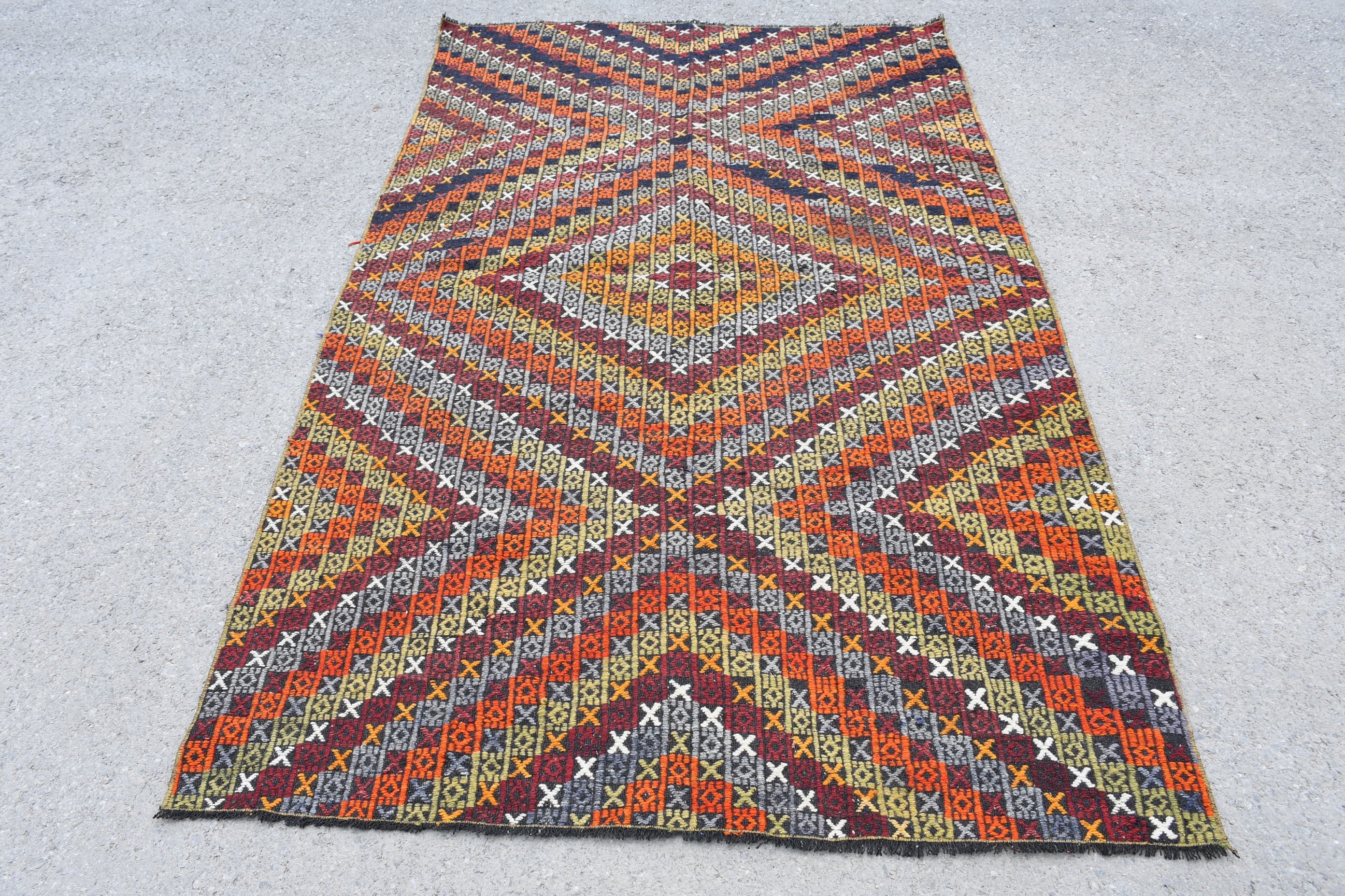 Türk Halıları, Kilim, Fas Halısı, Oturma Odası Halıları, Vintage Halılar, Yeşil 4.5x7.5 ft Alan Halısı, Yer Halıları, Vintage Dekor Halıları