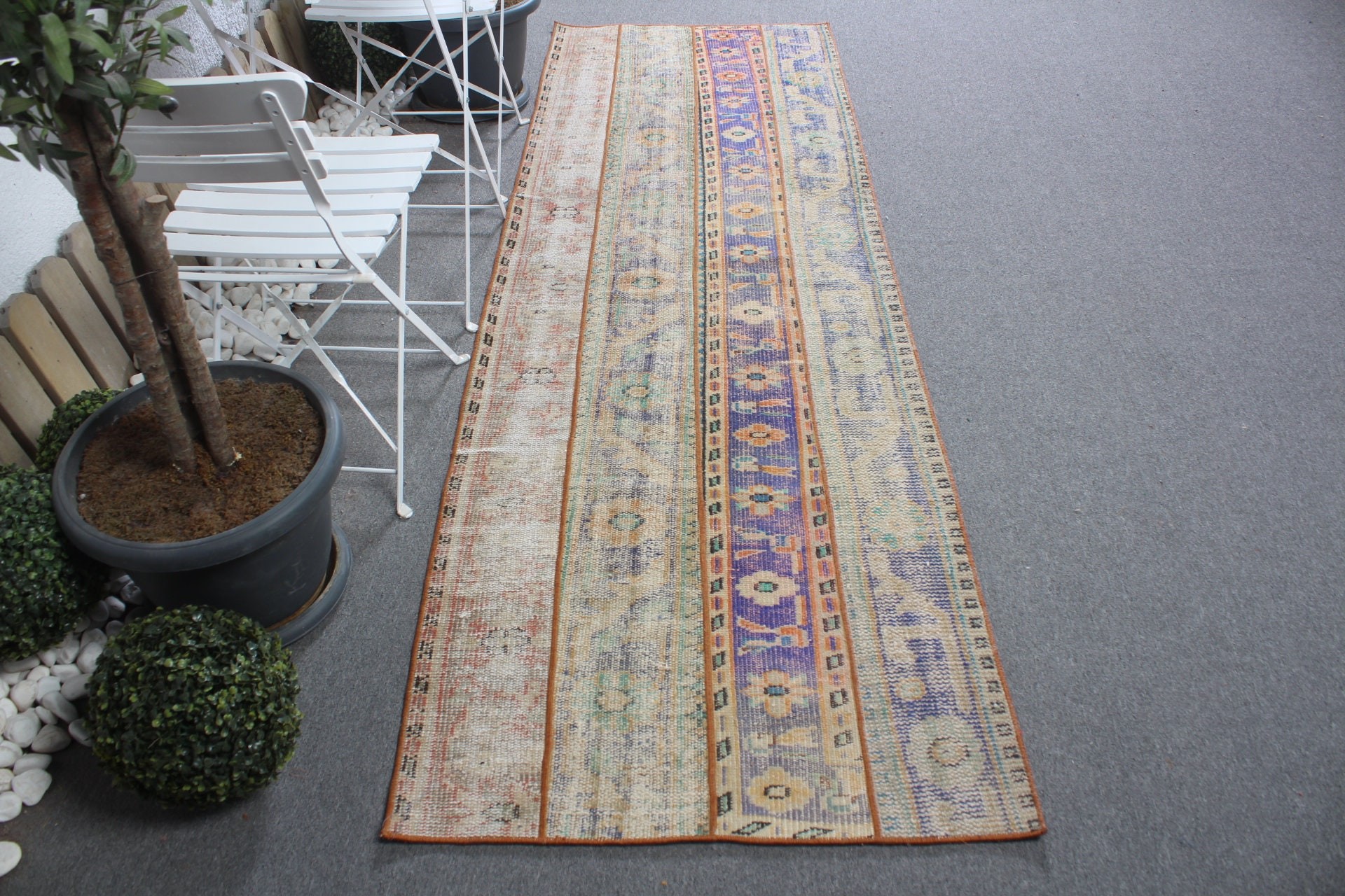 Stair Rug, Rugs for Corridor, Floor Rug, Blue Oriental Rug, Turkish Rug, Oriental Rugs, Vintage Rugs, 2.8x8.9 ft Runner Rug, Turkey Rug