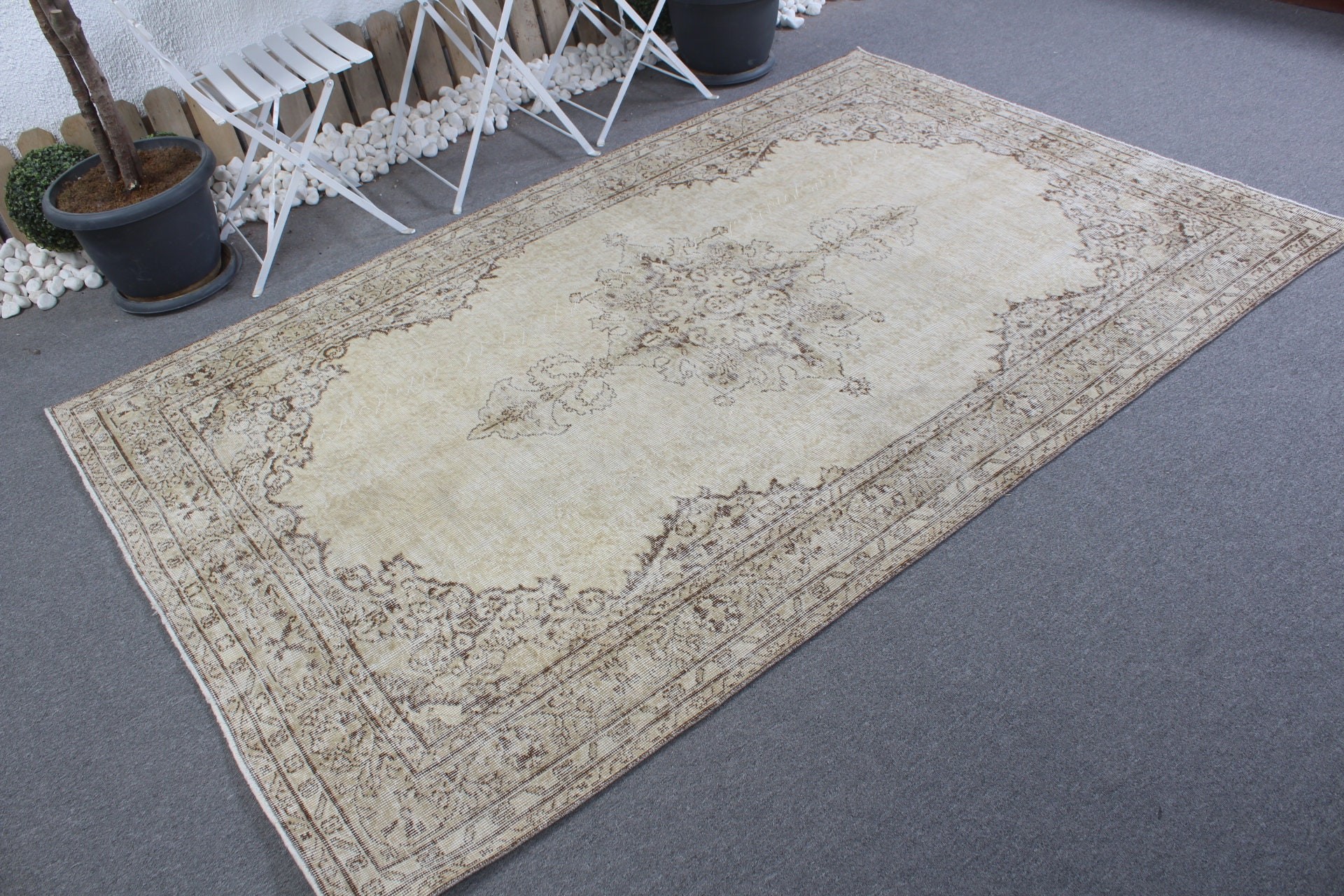 Turkish Rugs, 5.2x8.2 ft Large Rug, Beige Floor Rug, Rugs for Dining Room, Bedroom Rug, Floor Rug, Dining Room Rug, Wool Rugs, Vintage Rug