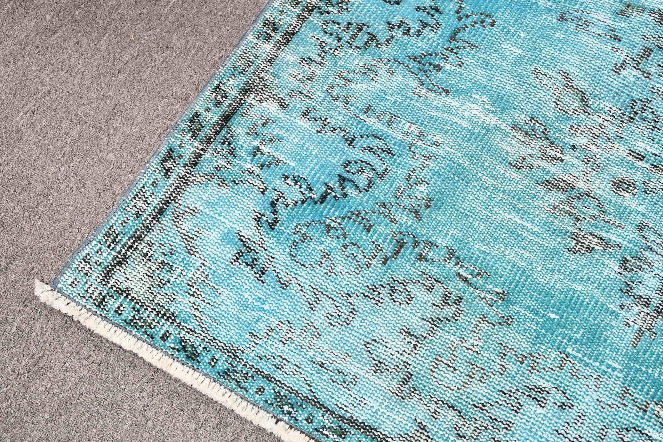 Vintage Rug, Turkish Rug, 3.7x7.4 ft Area Rugs, Rugs for Nursery, Floor Rug, Green Oushak Rugs, Cute Rug, Living Room Rug, Bedroom Rug