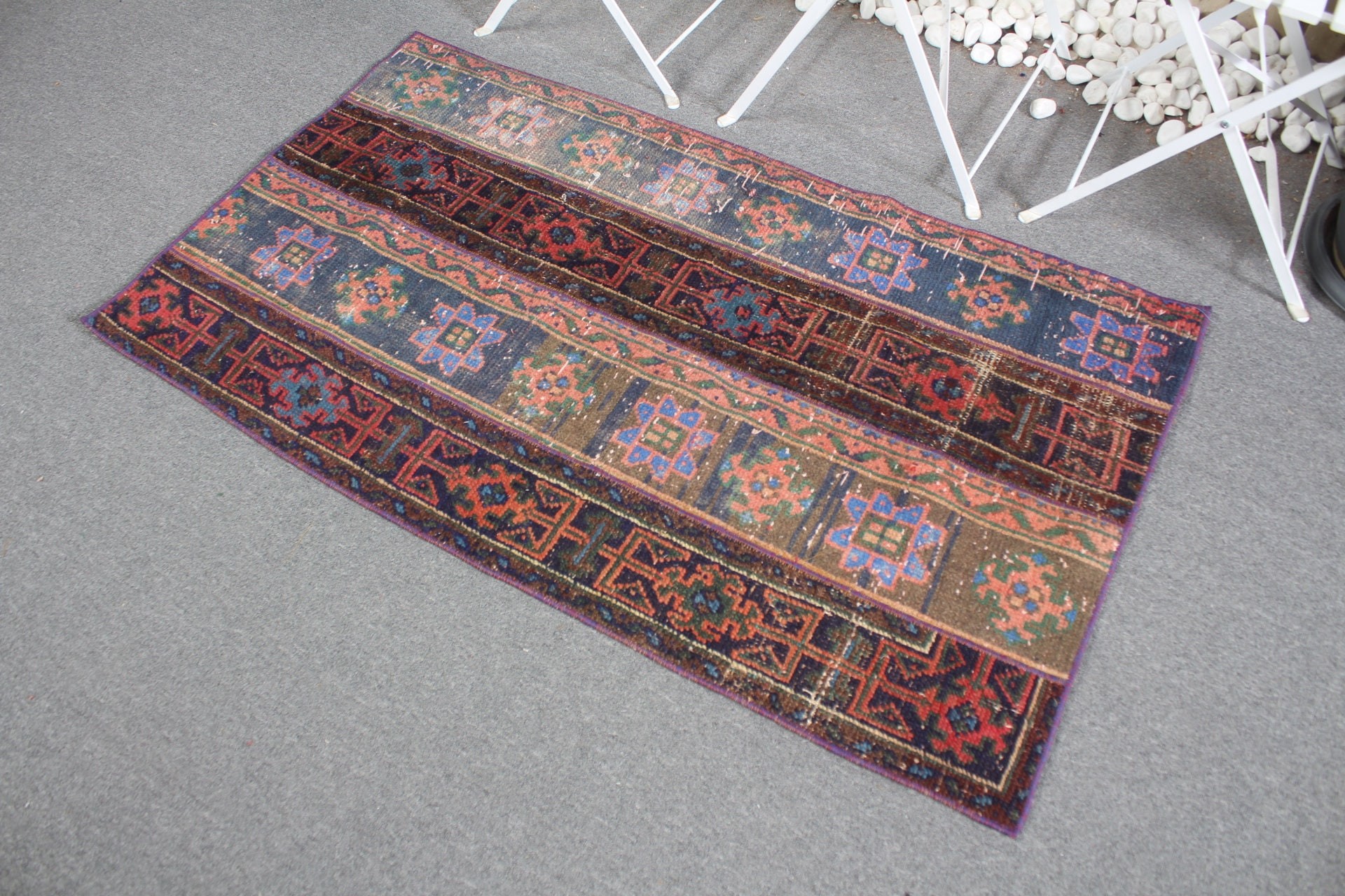 Rugs for Car Mat, Turkish Rugs, Bathroom Rug, Blue Antique Rugs, Antique Rug, Vintage Rug, 2.7x4.8 ft Small Rugs, Dorm Rugs