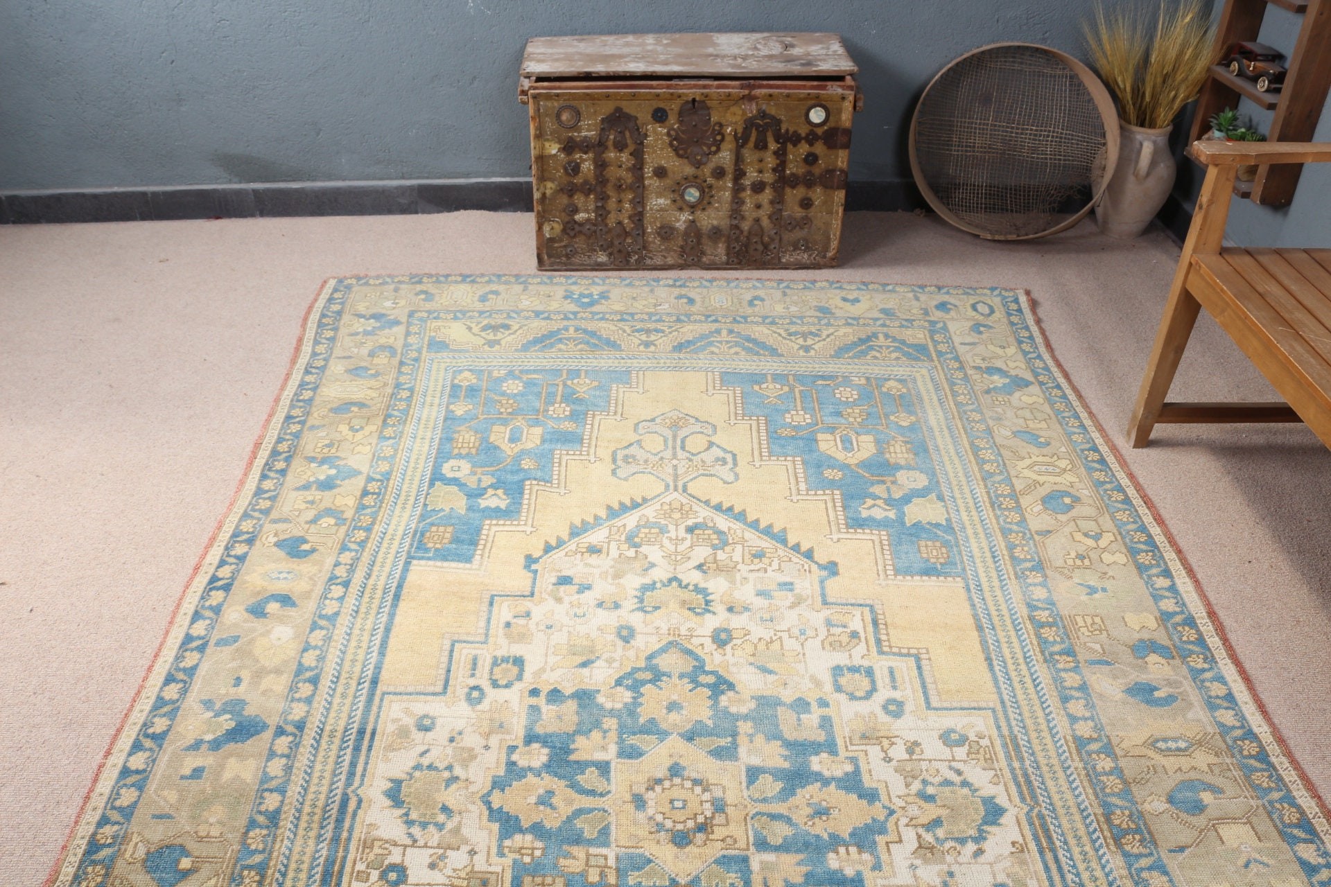 Oriental Rugs, 6x10.7 ft Large Rugs, Vintage Rugs, Floor Rugs, Living Room Rug, Turkish Rugs, Dining Room Rug, Yellow Moroccan Rugs