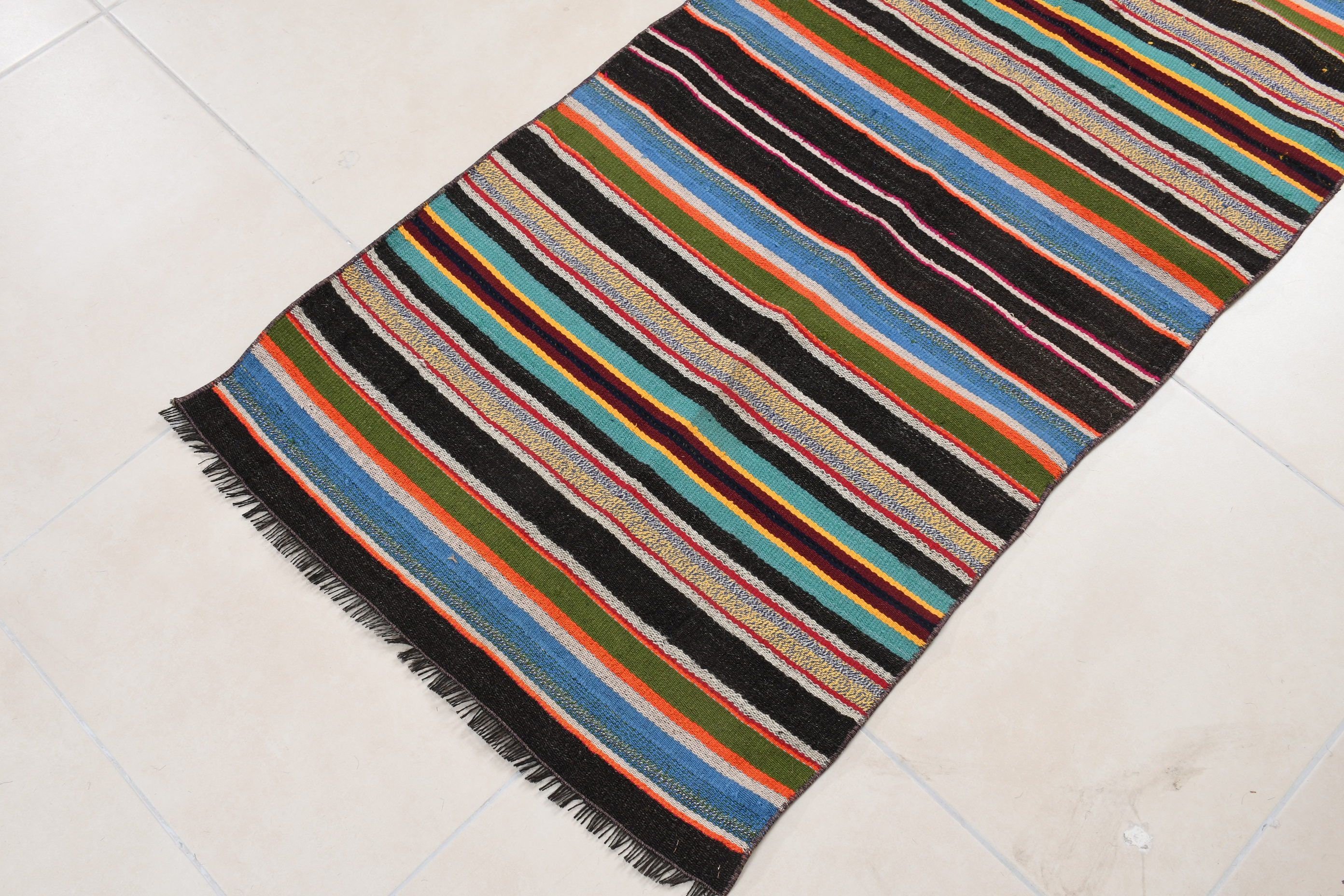 Antik Kilim, Paspas Kilim, Nostaljik Kilim, Yatak odası Kilim, Mavi Oryantal Kilim, 70x167 cm Küçük Kilim, Yatak odası Kilim, Ev Kilim