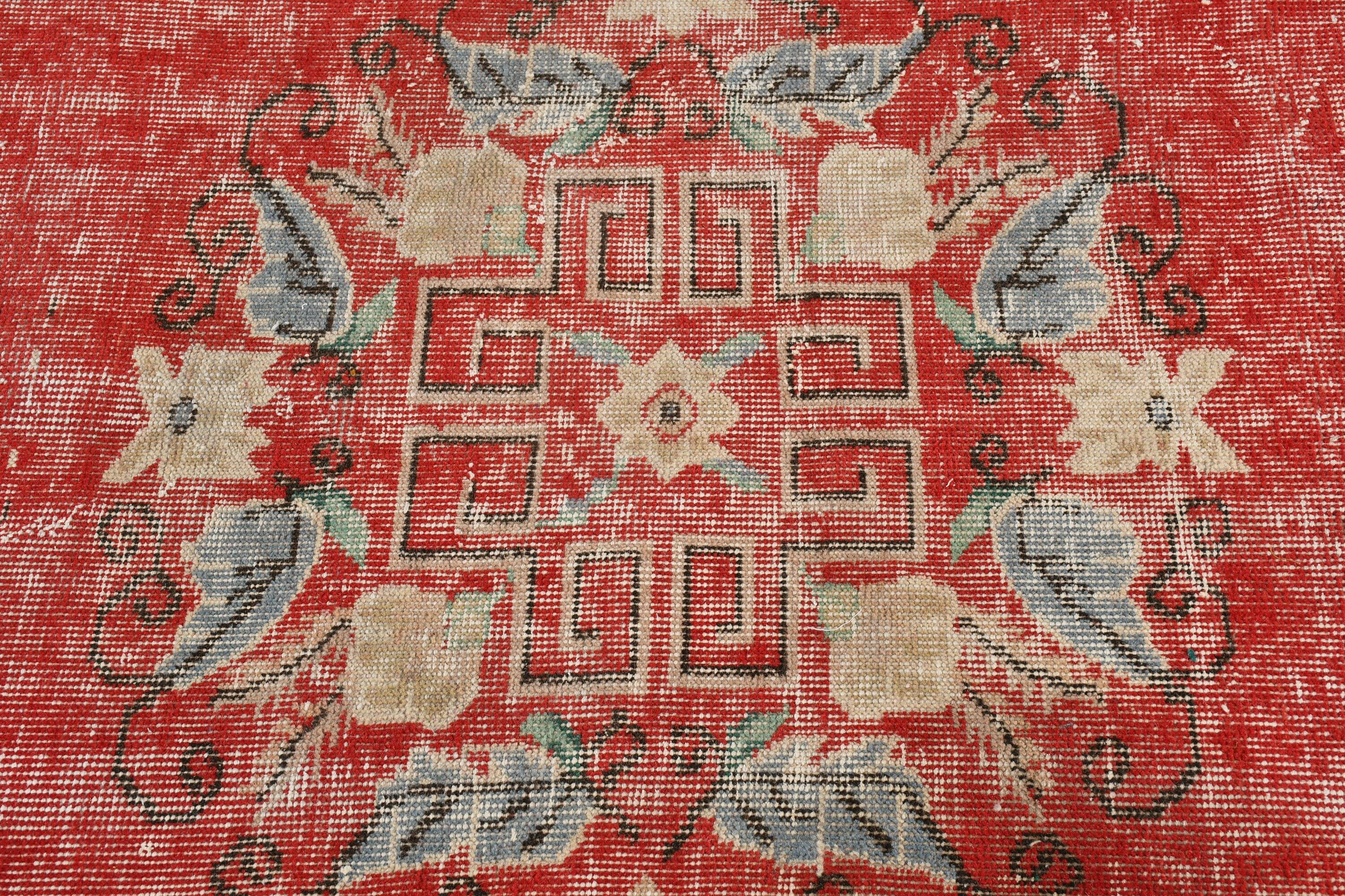 Bedroom Rug, Red Oriental Rug, Rugs for Bedroom, Oriental Rug, 6x9.6 ft Large Rug, Turkish Rugs, Vintage Rugs, Home Decor Rug, Salon Rugs