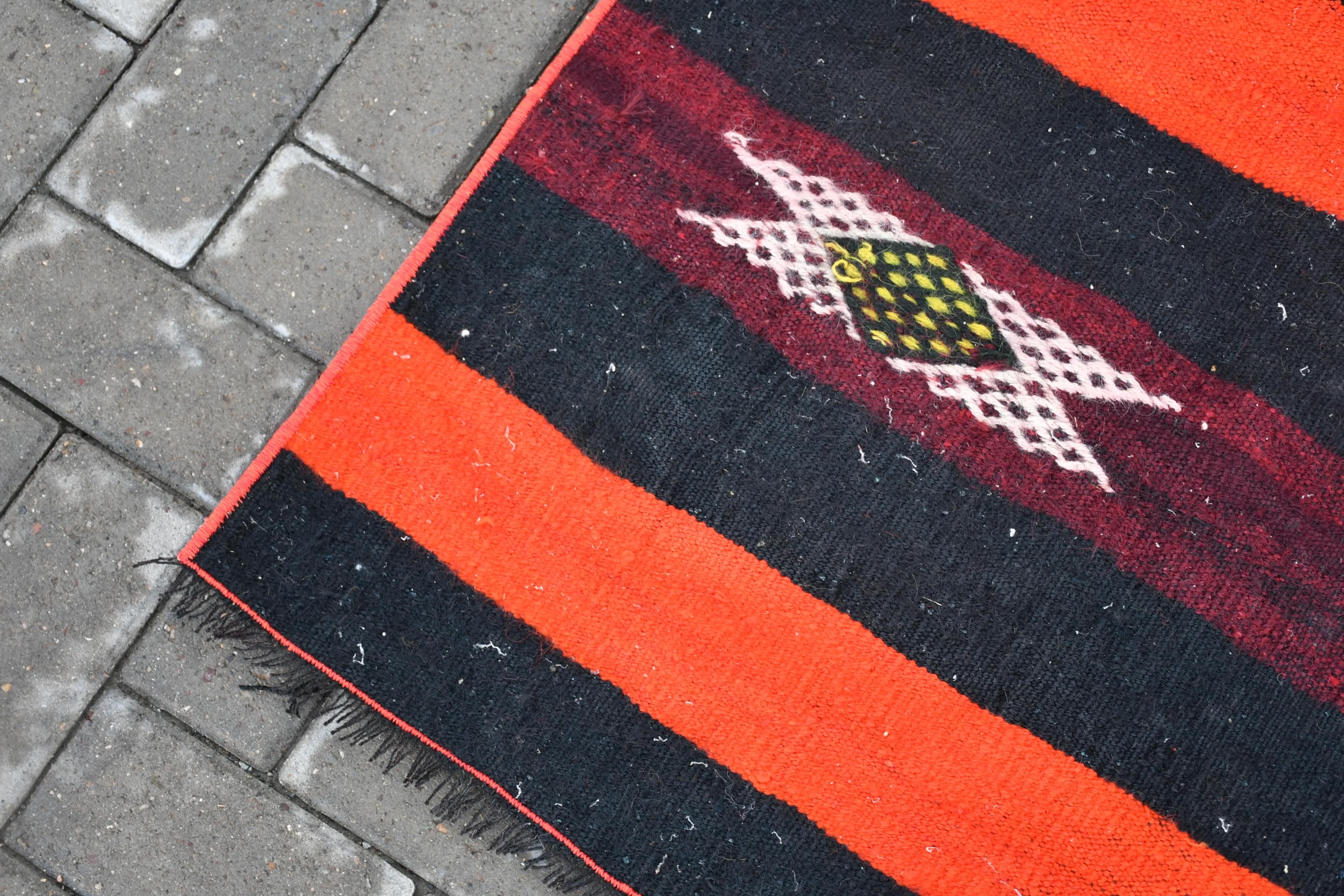 Vintage Rugs, Turkish Rug, Antique Rug, Black Cool Rug, 6.7x7.2 ft Large Rug, Salon Rug, Kilim, Art Rug, Rugs for Living Room, Bedroom Rugs