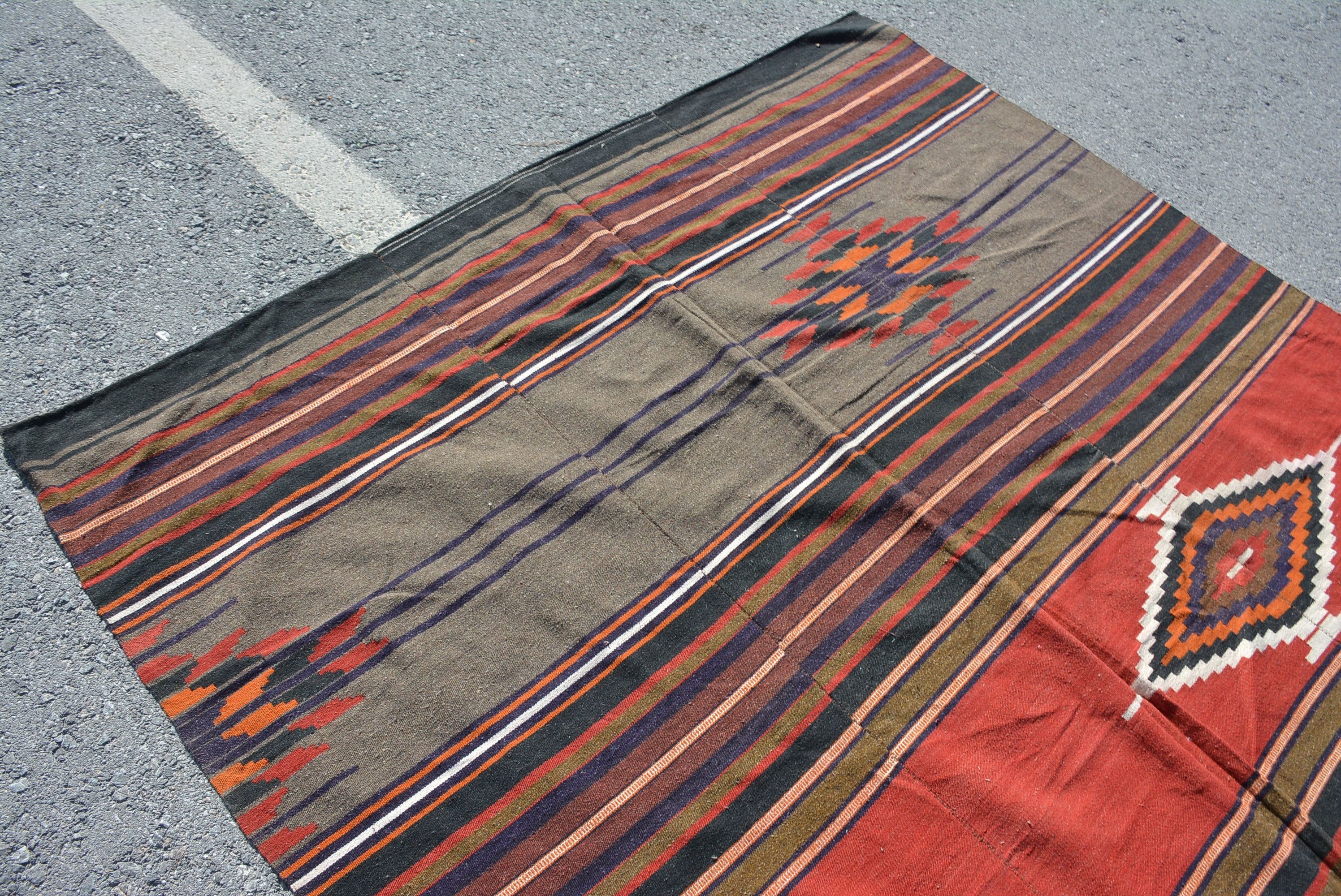 Kilim, Turkish Rug, Wool Rugs, Home Decor Rug, Living Room Rug, Aztec Rugs, 6.4x8.7 ft Large Rug, Vintage Rugs, Rugs for Salon, Salon Rugs