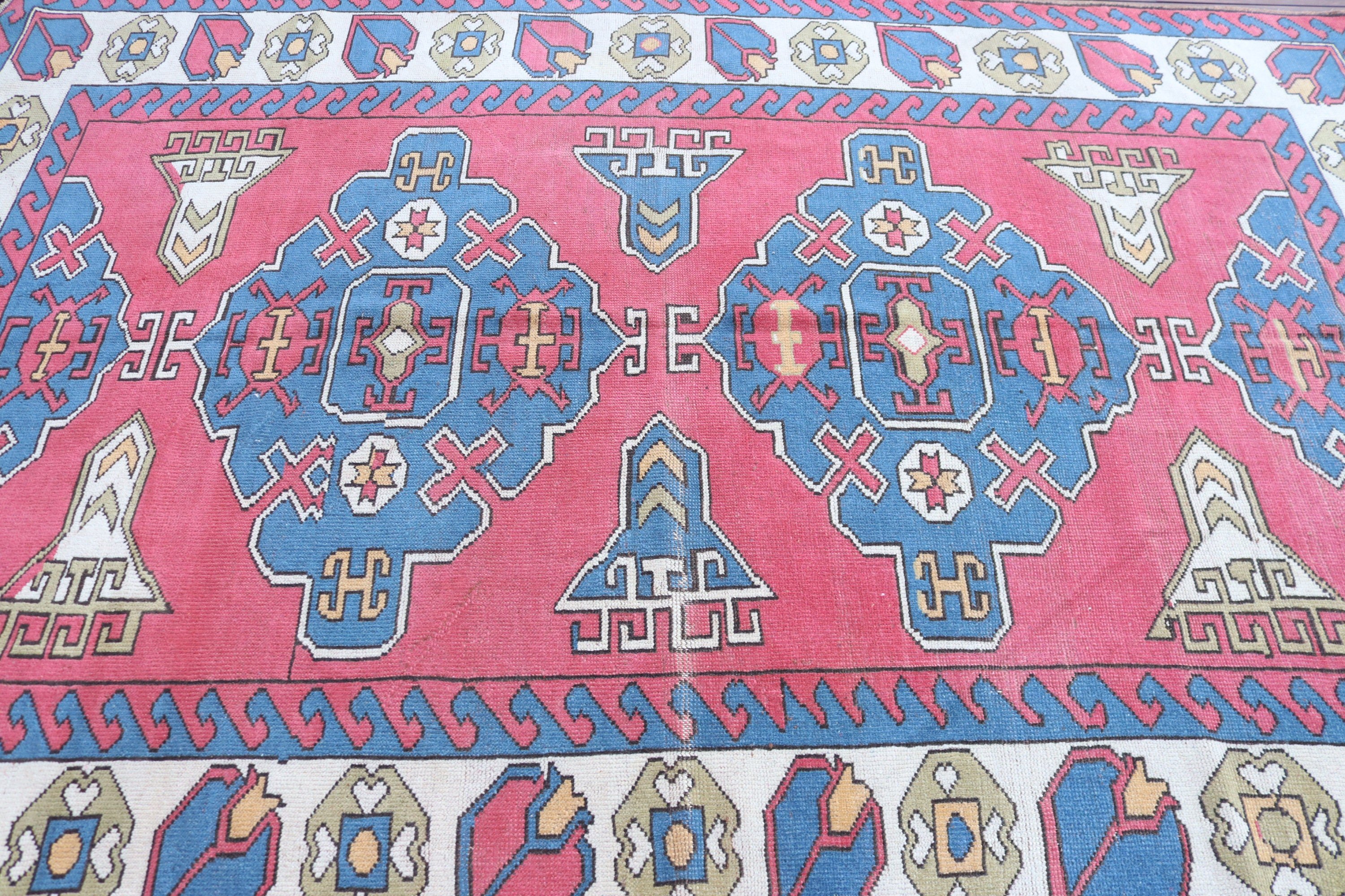 Large Oushak Rugs, Vintage Rug, Cool Rugs, Home Decor Rug, Pink Cool Rugs, Bedroom Rugs, 6.1x9.4 ft Large Rug, Modern Rugs, Turkish Rug