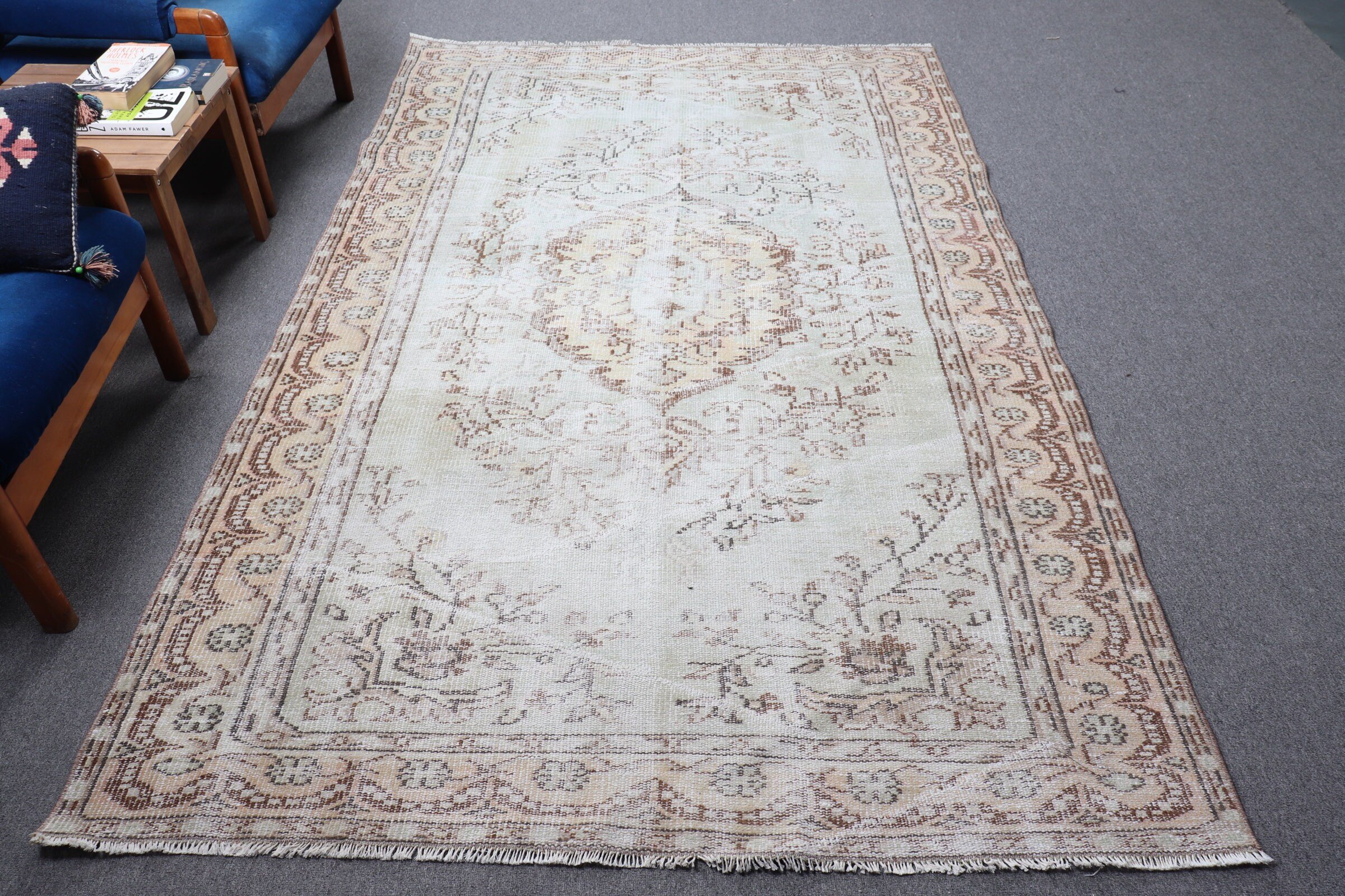Living Room Rugs, Antique Rugs, Floor Rugs, Vintage Rug, 5.4x8.6 ft Large Rug, Dining Room Rugs, Beige Bedroom Rugs, Turkish Rug, Retro Rug