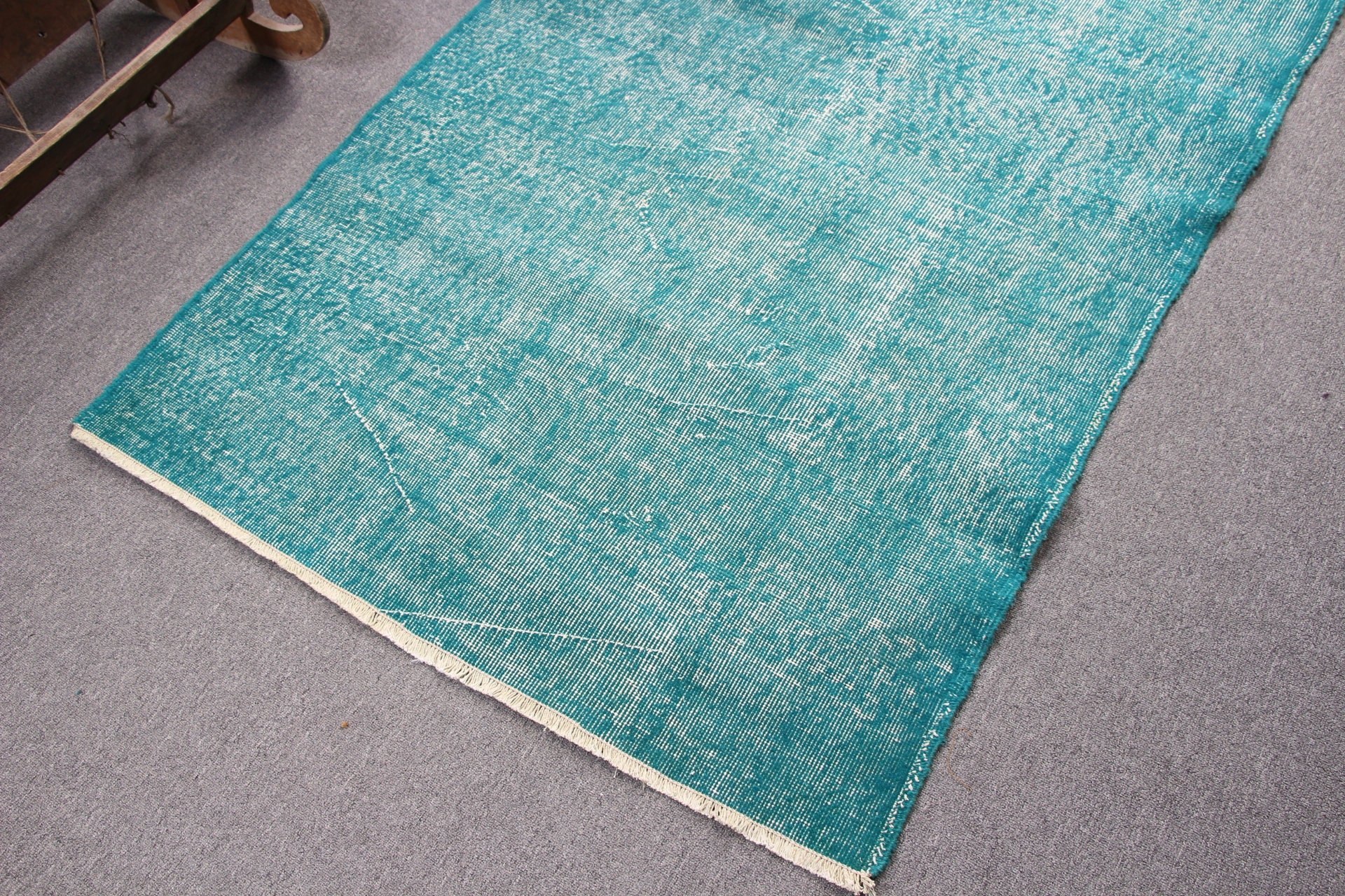 Dining Room Rug, Floor Rugs, 3.7x7 ft Area Rugs, Turkish Rug, Vintage Rug, Flatweave Rug, Rugs for Kitchen, Green Bedroom Rug