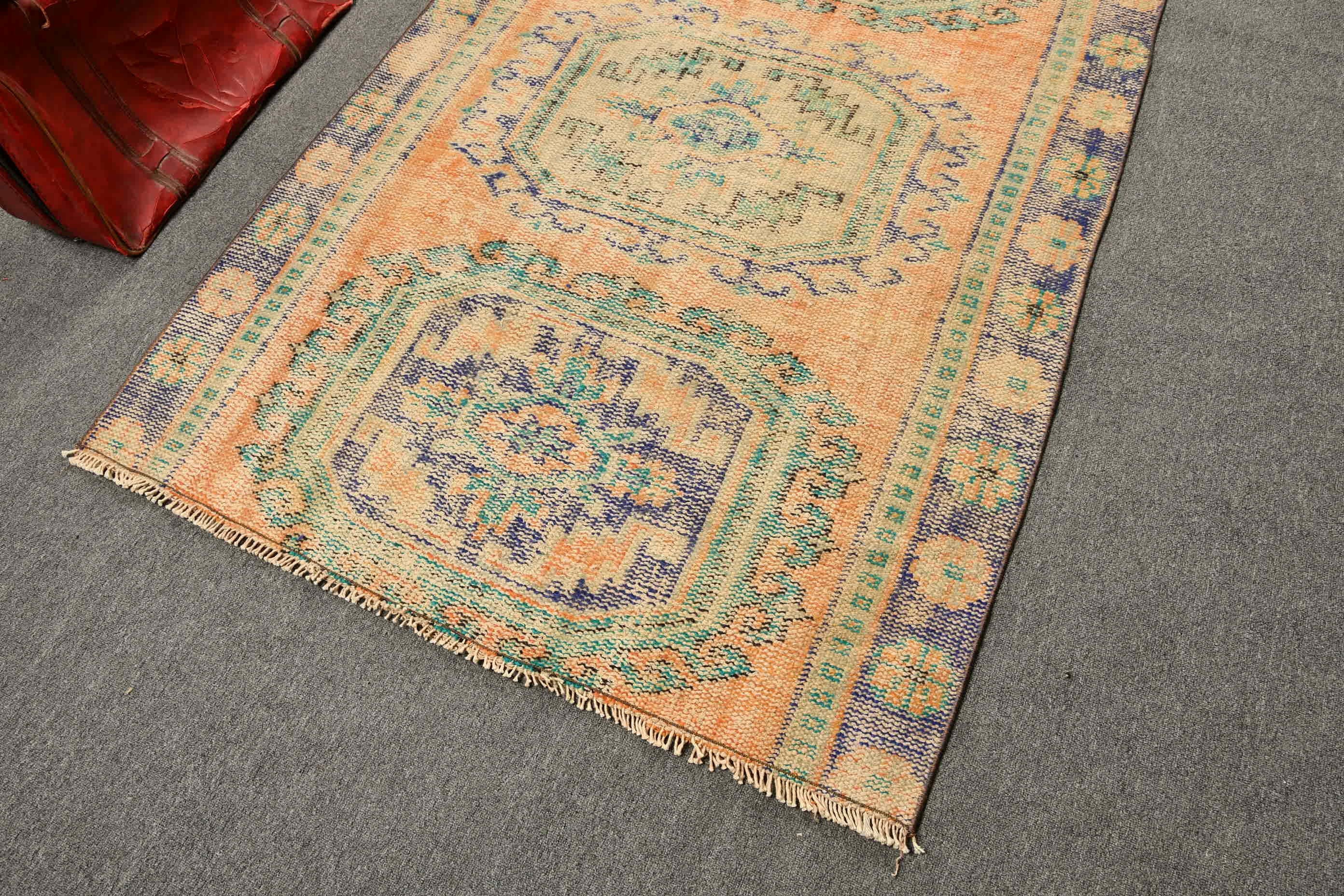 3.8x6.6 ft Area Rugs, Indoor Rug, Vintage Rug, Home Decor Rug, Turkish Rug, Old Rug, Orange Bedroom Rugs, Rugs for Bedroom