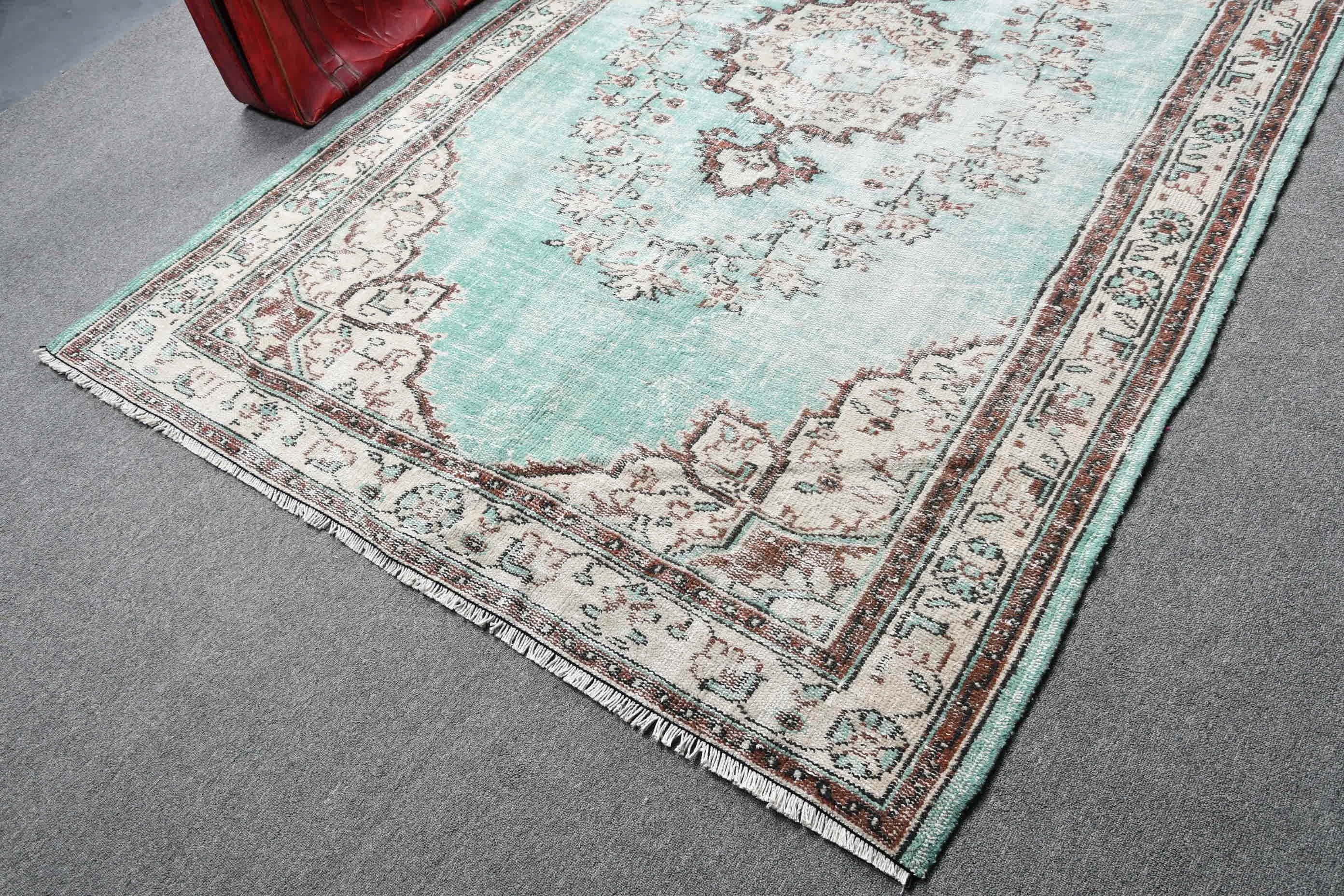 Vintage Halı, Oturma Odası Halıları, Yeşil Anadolu Halısı, Türk Halıları, Havalı Halılar, Eski Halı, 5,7x8,7 ft Büyük Halılar, Fas Halıları, Yemek Odası Halısı