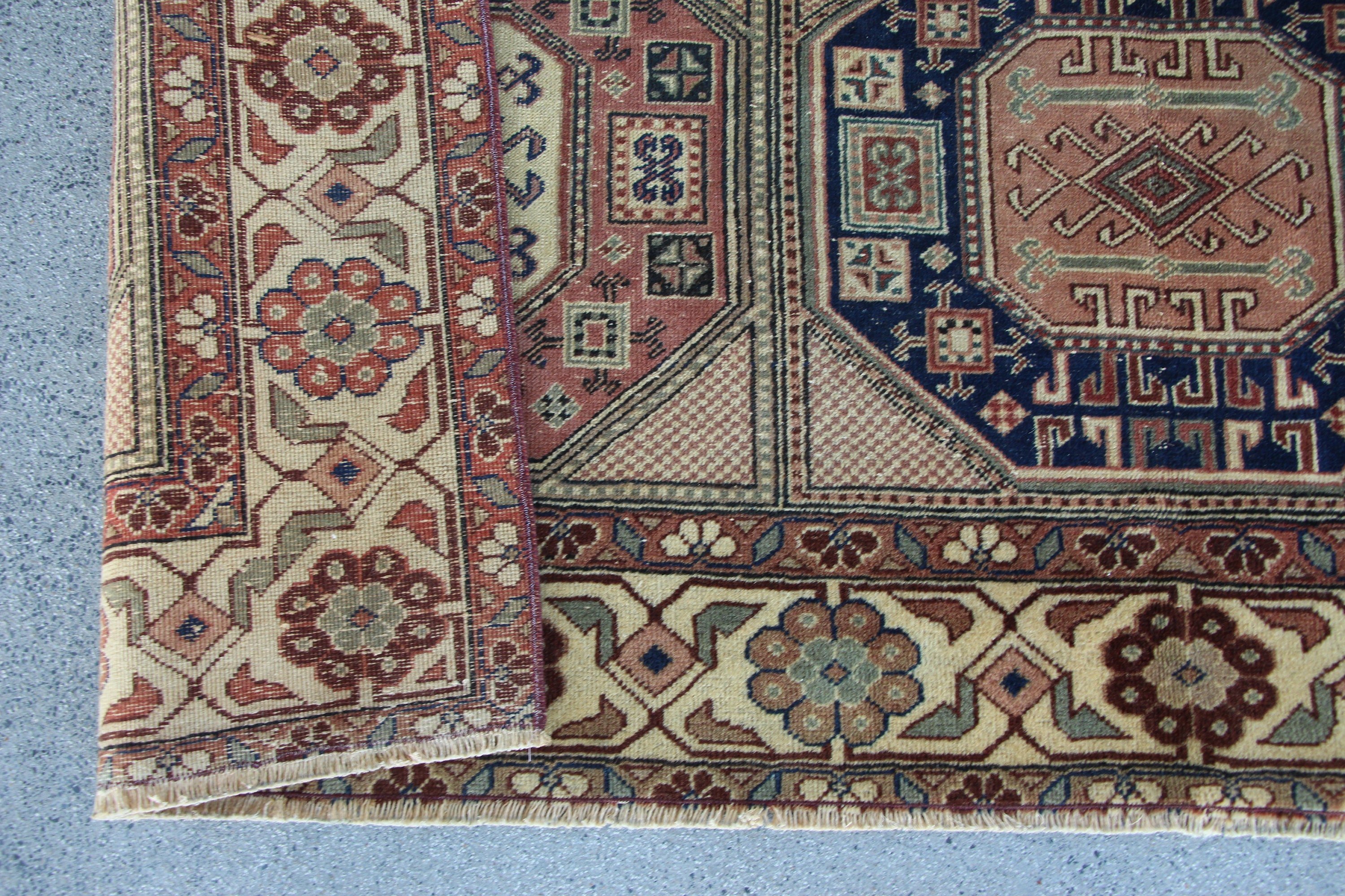 Living Room Rug, Beige Antique Rug, Kitchen Rug, Salon Rug, Oushak Rug, Old Rug, Floor Rug, Vintage Rug, 6.4x9.6 ft Large Rug, Turkish Rugs