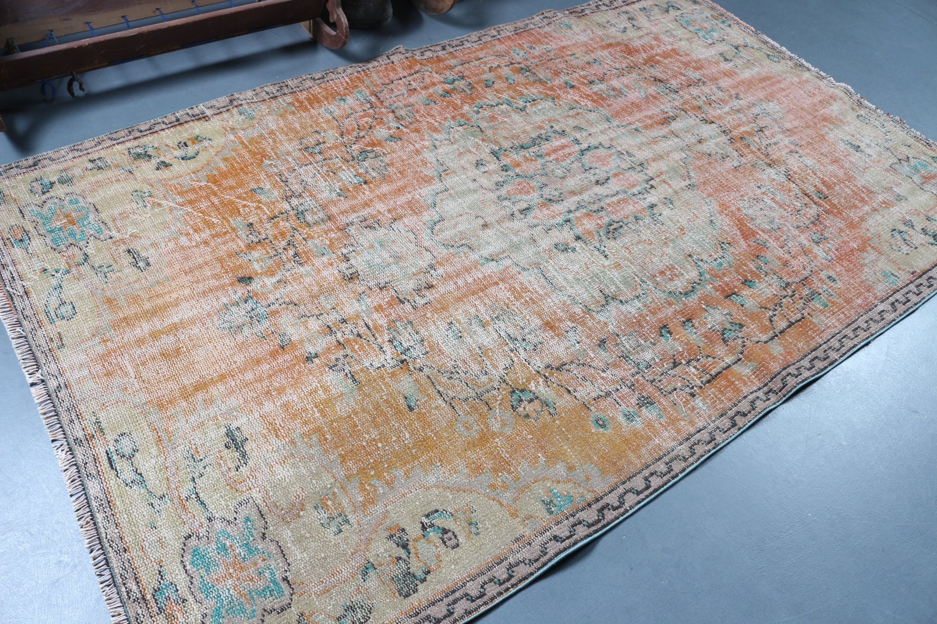 Bedroom Rug, Dining Room Rugs, Eclectic Rugs, 5x8.7 ft Large Rug, Vintage Rugs, Cool Rug, Turkish Rug, Orange Anatolian Rug