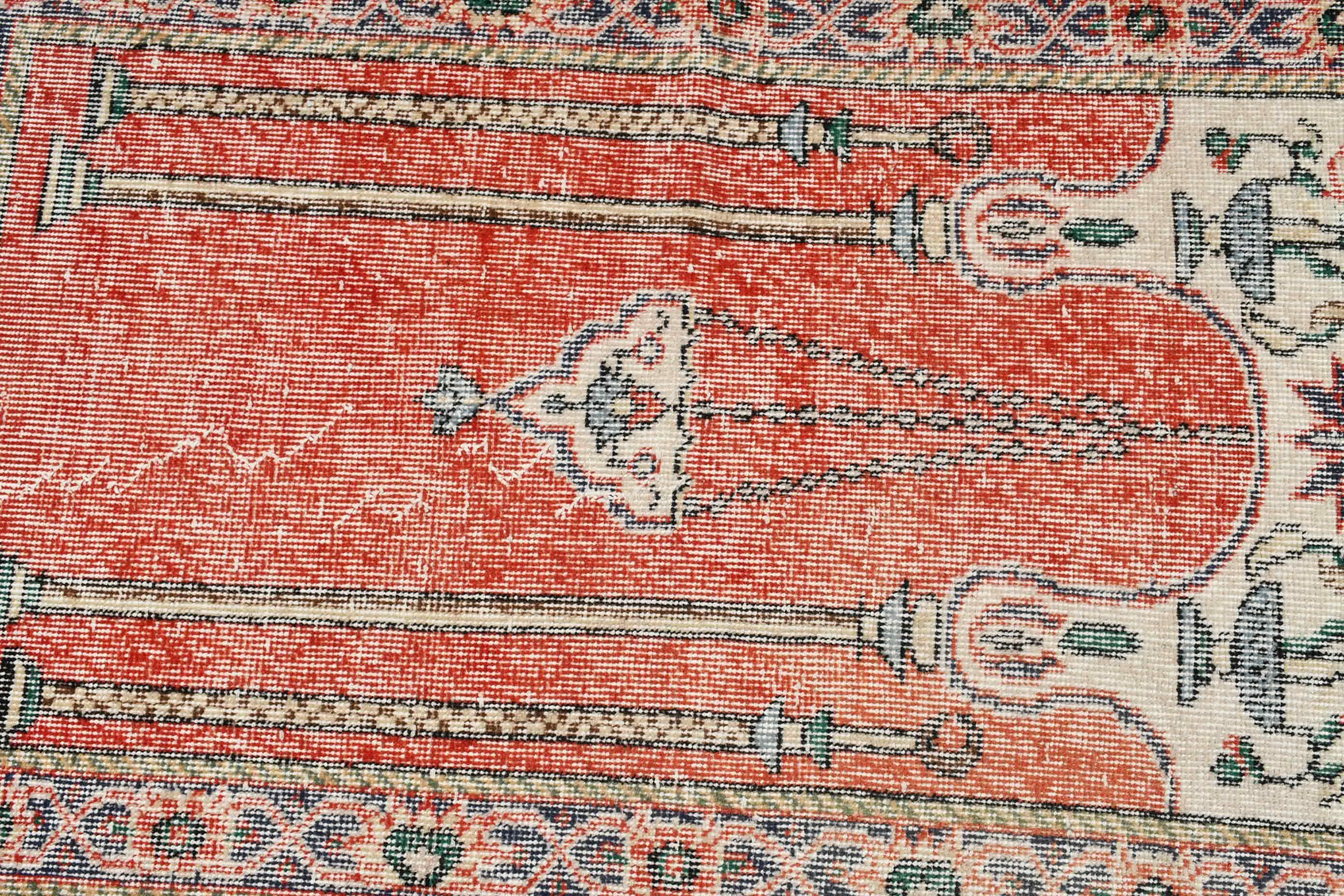 Entry Rug, Nursery Rug, Anatolian Rug, Orange  2.4x4.4 ft Small Rugs, Vintage Rug, Turkish Rugs, Antique Rugs, Handwoven Rug