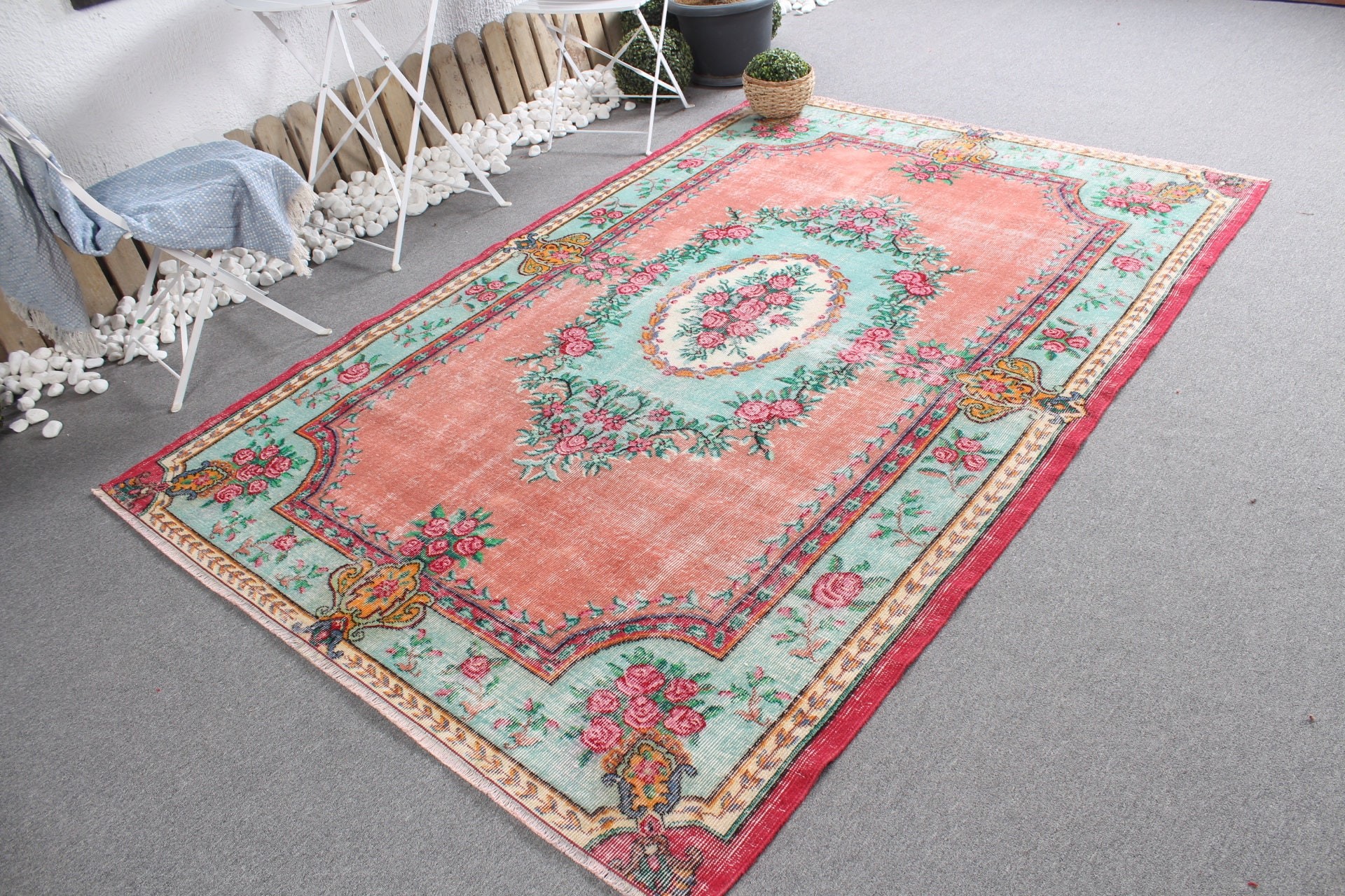 5.5x8.2 ft Large Rugs, Dining Room Rug, Boho Rug, Turkish Rug, Floor Rugs, Oriental Rug, Living Room Rug, Purple Bedroom Rugs, Vintage Rug