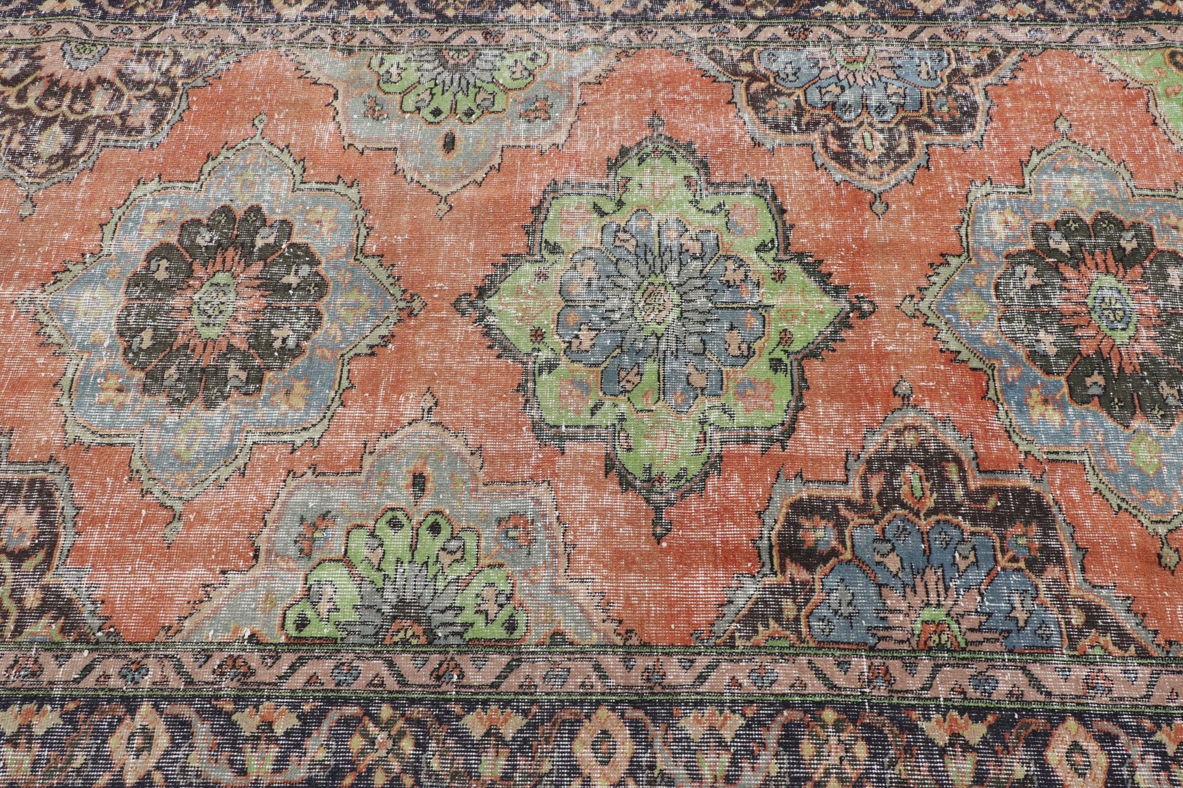 4.9x12.2 ft Large Rugs, Antique Rug, Orange Floor Rug, Turkish Rug, Bedroom Rug, Vintage Rug, Outdoor Rug, Dining Room Rug