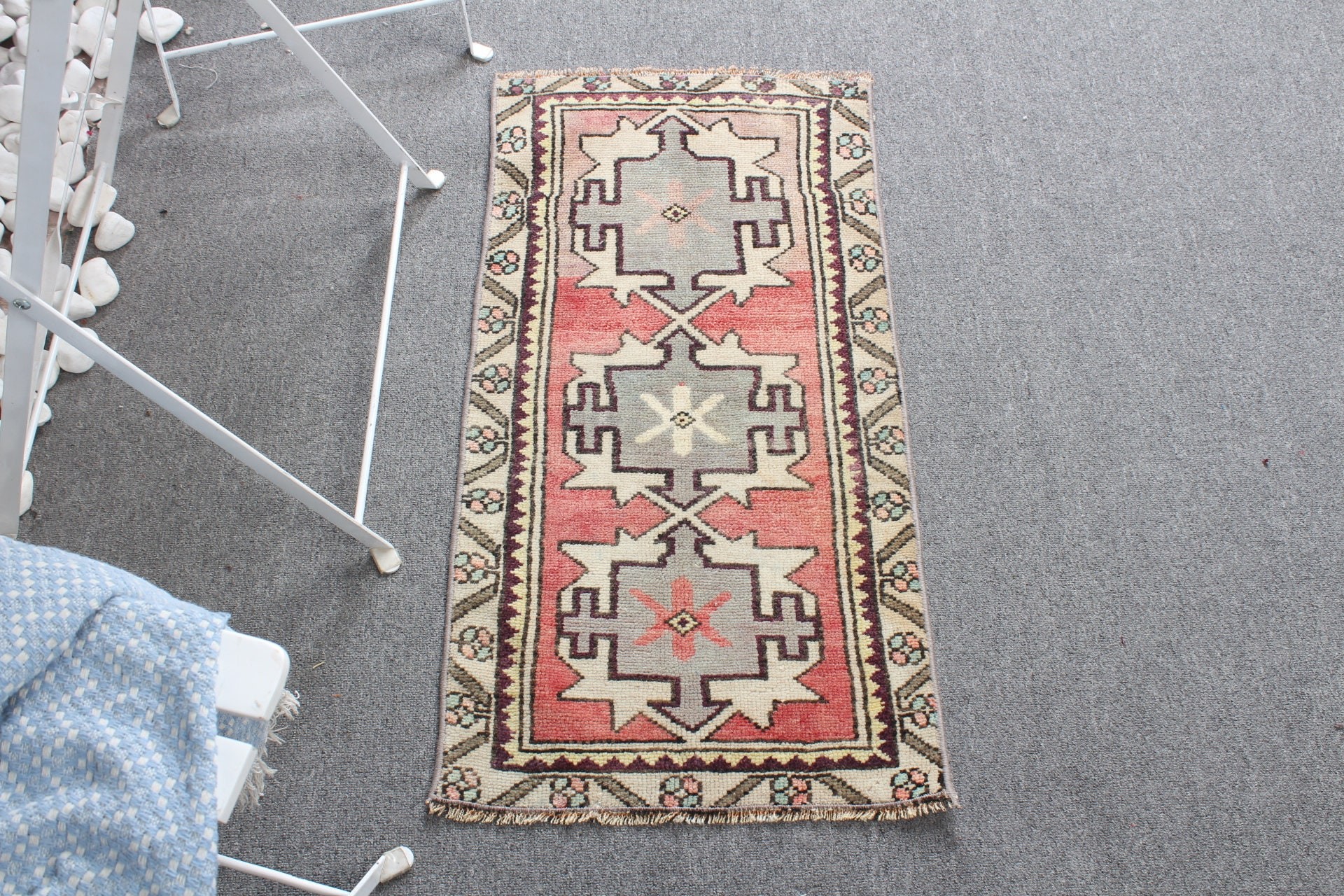 Bohemian Rug, Turkish Rug, Red Home Decor Rug, Bedroom Rug, Car Mat Rug, Antique Rug, 1.5x2.8 ft Small Rug, Vintage Rugs