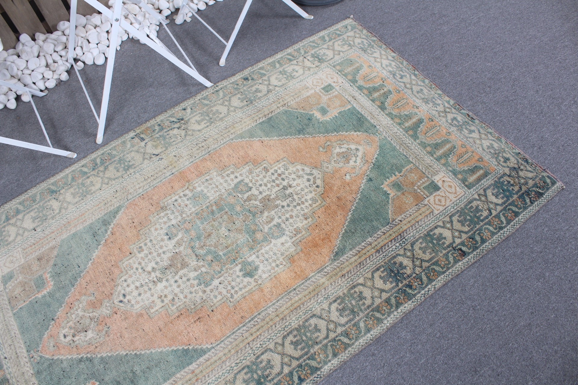 3.4x5.8 ft Accent Rugs, Oriental Rug, Green Bedroom Rug, Rugs for Entry, Vintage Rug, Entry Rug, Turkish Rug, Kitchen Rug, Moroccan Rug