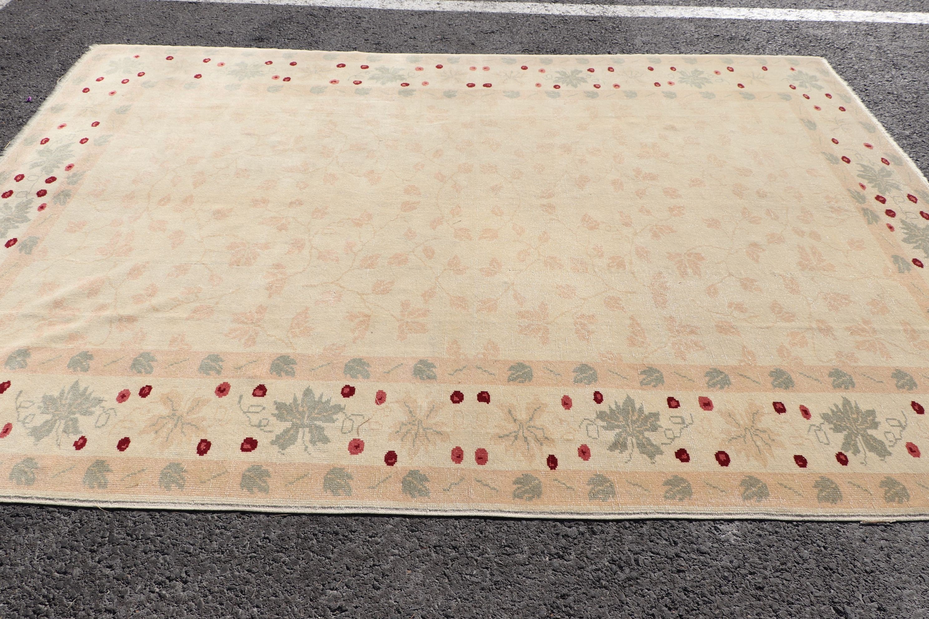 Wool Rug, Antique Rugs, Vintage Rug, Salon Rug, 7.1x9.8 ft Large Rugs, Eclectic Rug, Beige Bedroom Rug, Rugs for Bedroom, Turkish Rugs