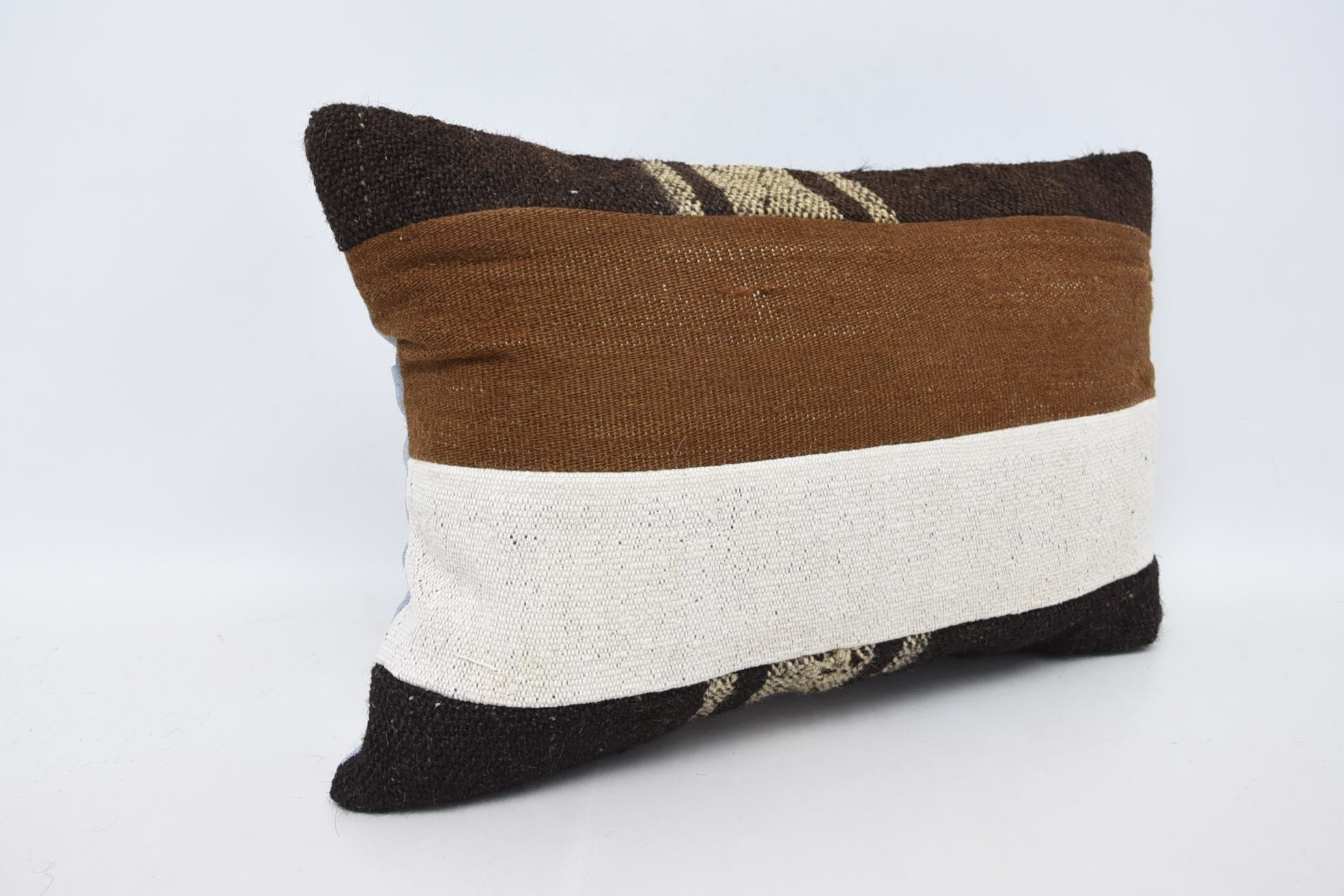 Handmade Kilim Cushion, Tapestry Cushion, Pillow for Couch, Kilim Cushion Sham, Ethnic Pillow Cover Cushion, 16"x24" Brown Pillow Case
