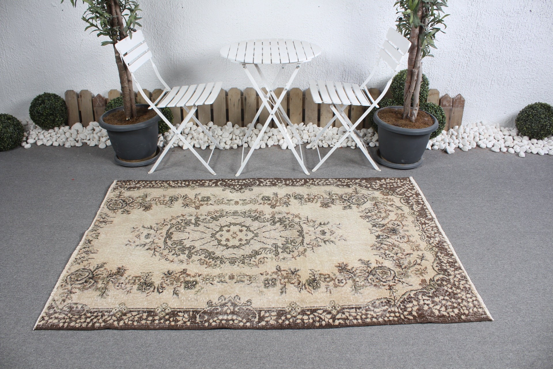 Anatolian Rug, Vintage Rug, Antique Rug, Beige Home Decor Rug, Turkish Rugs, Office Rugs, Nursery Rug, 3.9x6 ft Accent Rug, Bedroom Rug