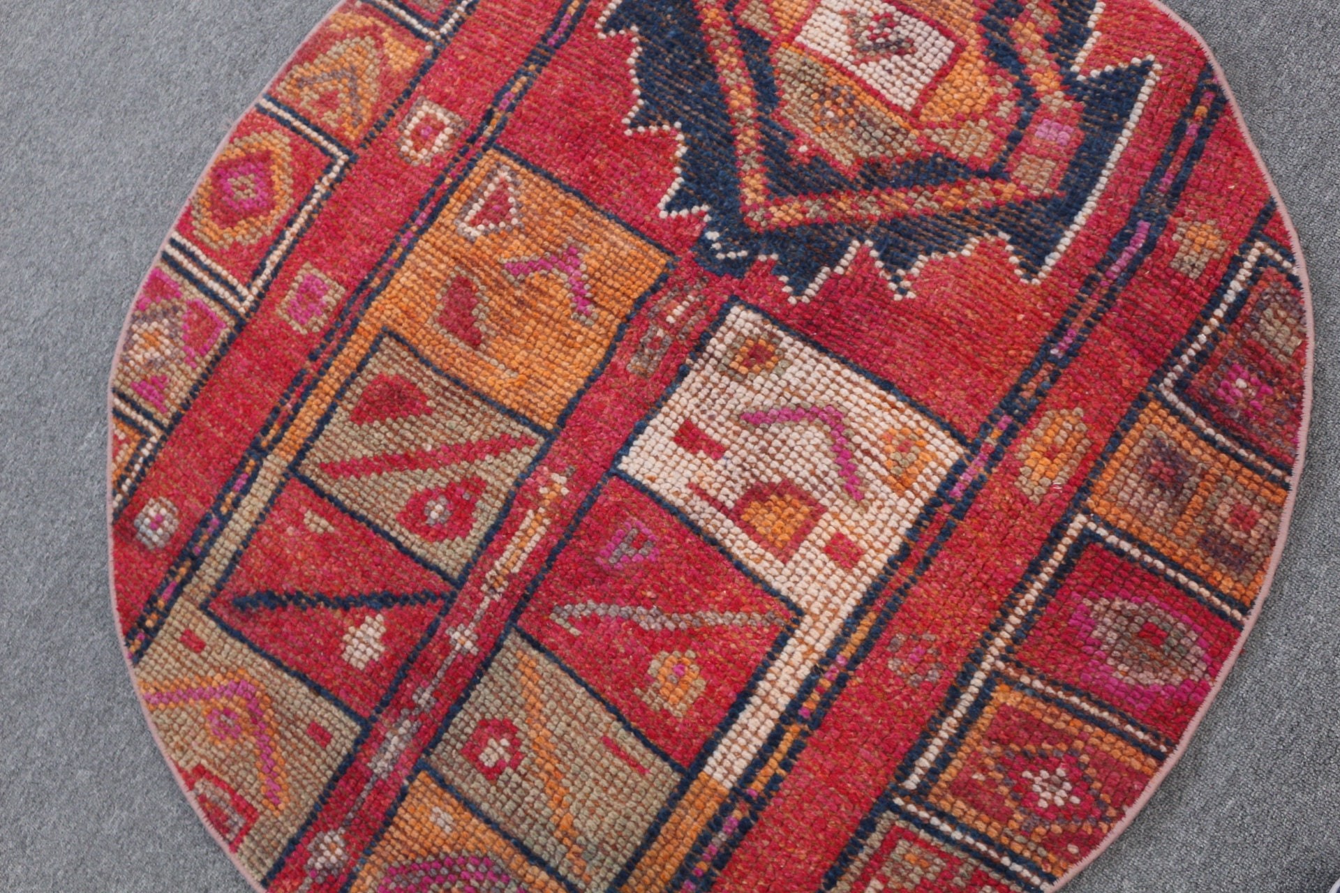 Oriental Rug, Red Floor Rugs, Home Decor Rug, Door Mat Rugs, Turkish Rugs, Rugs for Bathroom, Vintage Rug, 3.3x3.5 ft Small Rug, Bath Rug