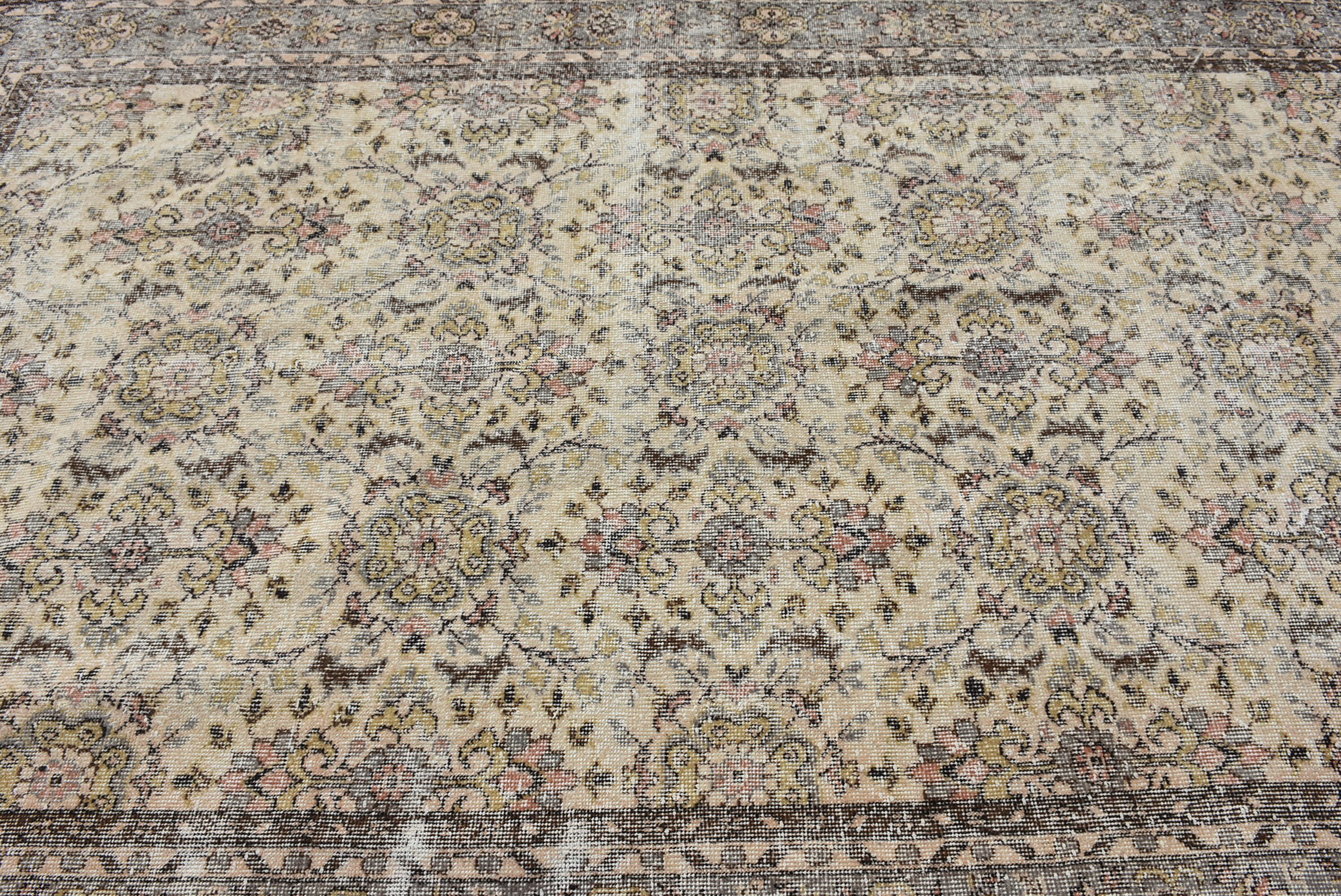 Beige Anatolian Rugs, Salon Rug, 6.4x10.2 ft Large Rug, Handwoven Rugs, Vintage Rug, Living Room Rugs, Cool Rug, Turkish Rugs, Bedroom Rugs