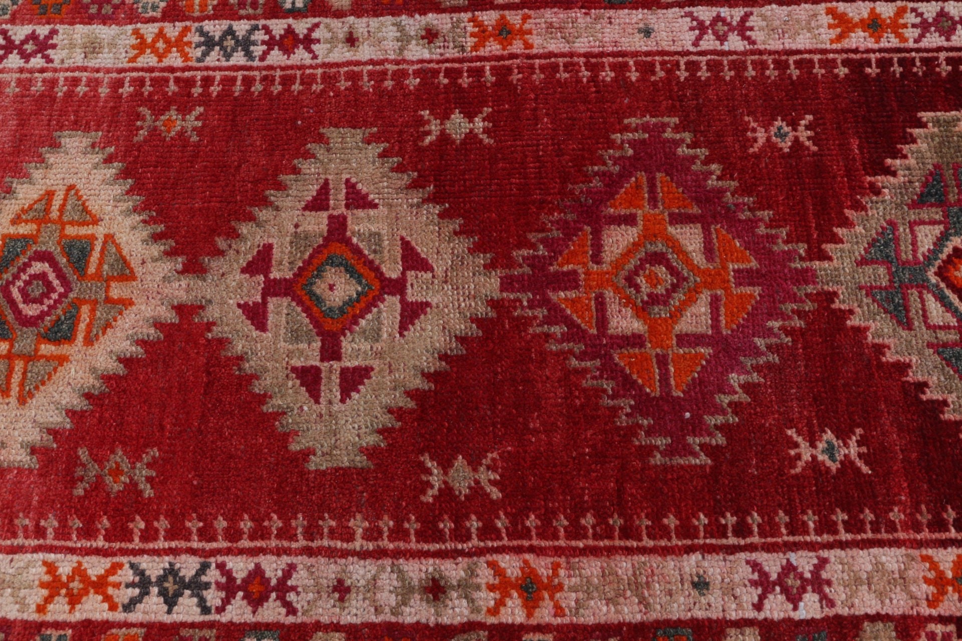 Red Moroccan Rug, Dorm Rug, Oushak Rug, Turkish Rugs, Rugs for Stair, Stair Rug, Antique Rug, 2.5x12.6 ft Runner Rugs, Vintage Rugs