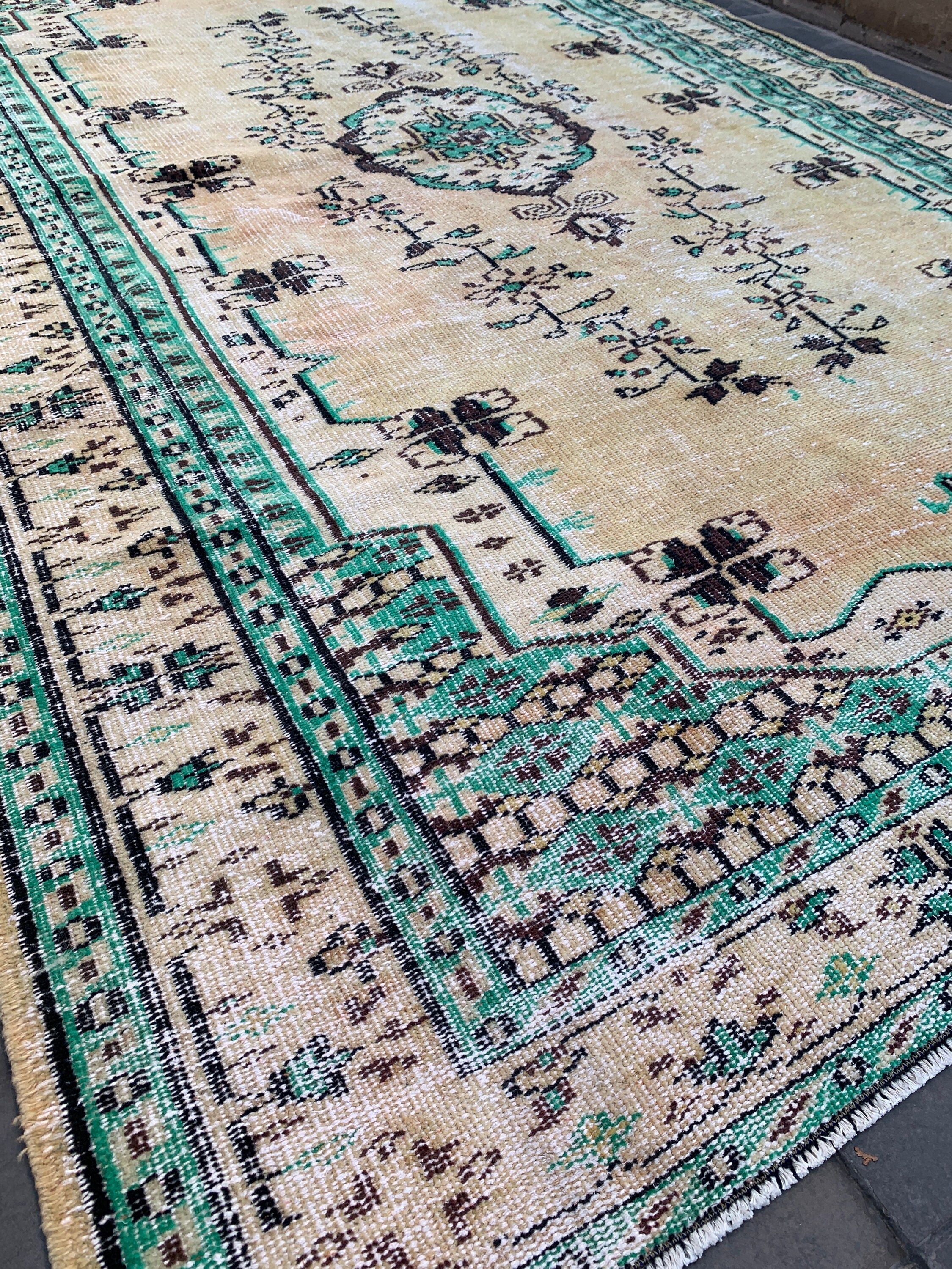 Turkish Rug, Moroccan Rug, Dining Room Rugs, Beige Oushak Rug, Salon Rugs, Cool Rug, 5.6x8.8 ft Large Rug, Vintage Rug, Custom Rugs