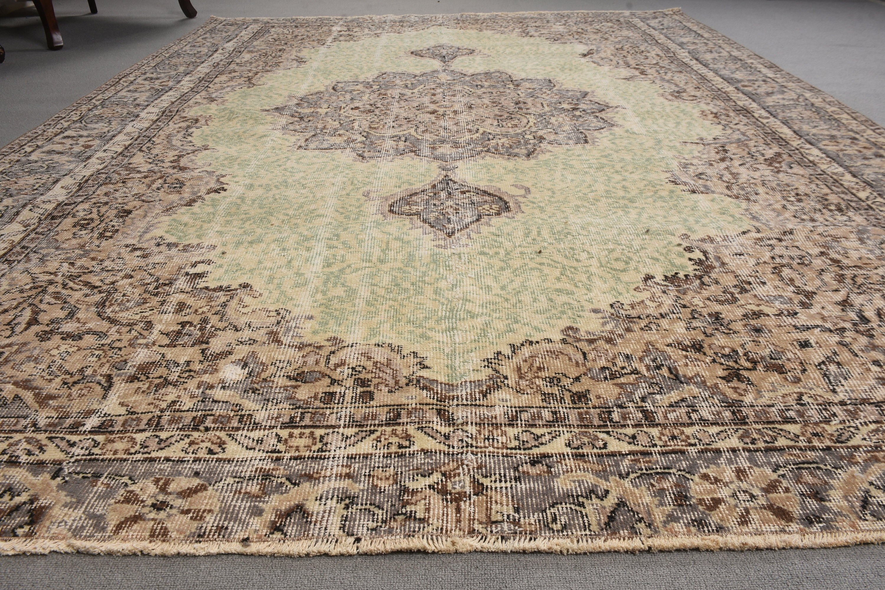 Vintage Rug, Home Decor Rugs, Turkish Rug, Office Rug, Living Room Rugs, Dining Room Rugs, Floor Rug, Beige Cool Rug, 6.8x9.1 ft Large Rugs