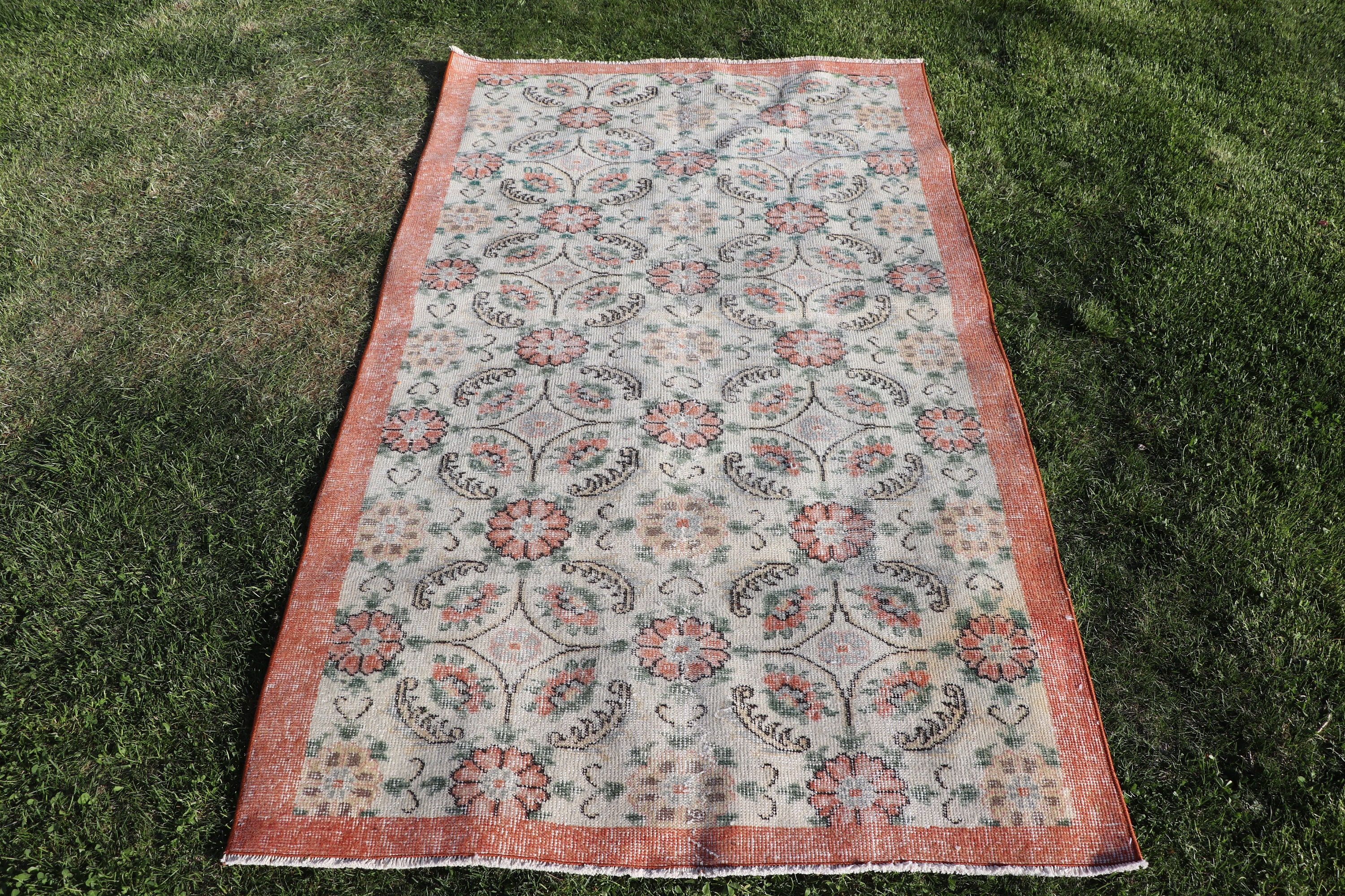 Mutfak Halıları, 3,6x6,3 ft Aksan Halısı, Vintage Halı, Giriş Halısı, Oryantal Halı, Dış Mekan Halıları, Bej Anadolu Halıları, Türk Halısı, Yatak Odası Halısı