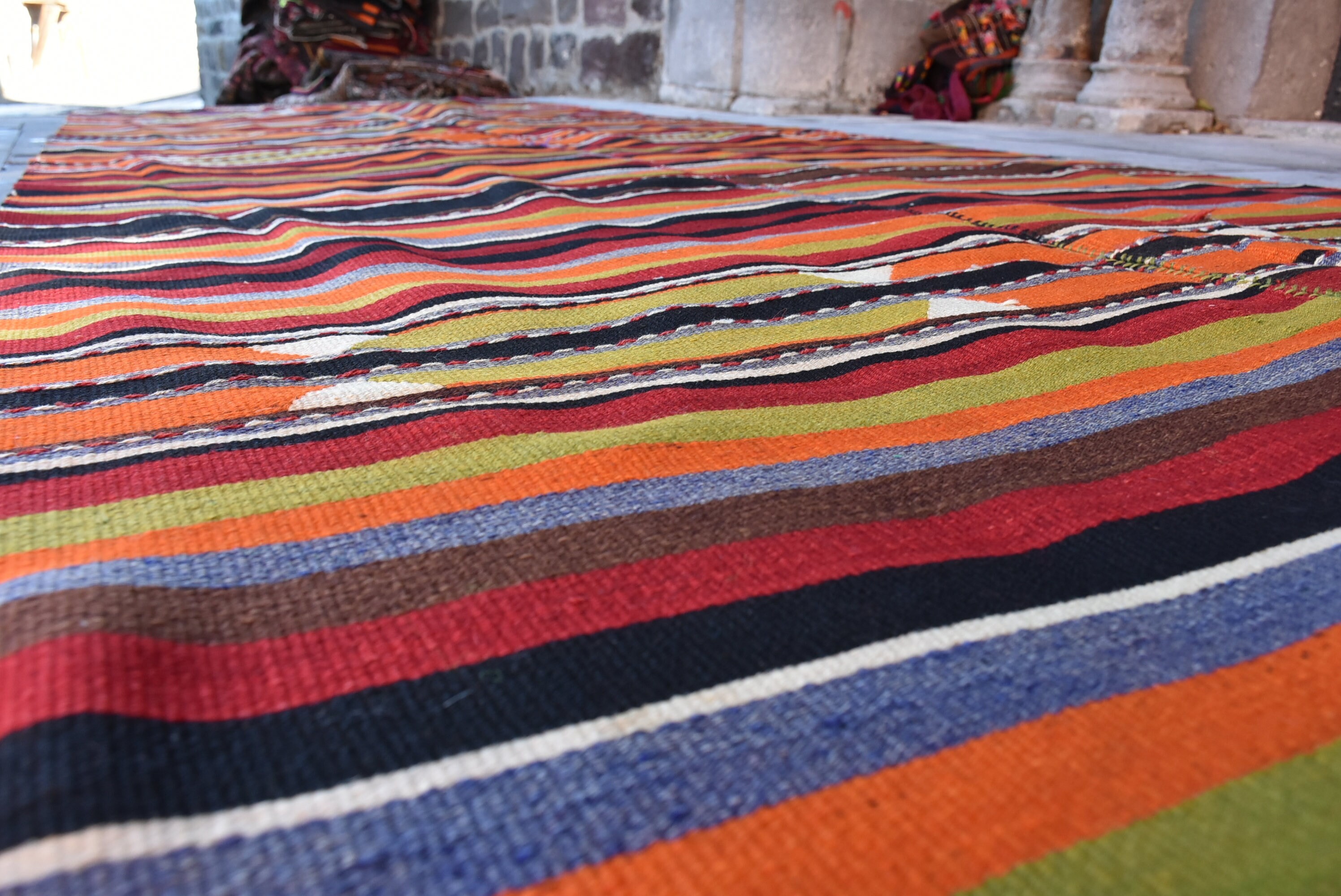 Vintage Halı, Kırmızı Yün Halı, Koridor Halısı, Oryantal Halı, 4.8x12.5 ft Runner Halısı, El Yapımı Halı, Antika Halı, Kilim, Türk Halısı, Mutfak Halıları