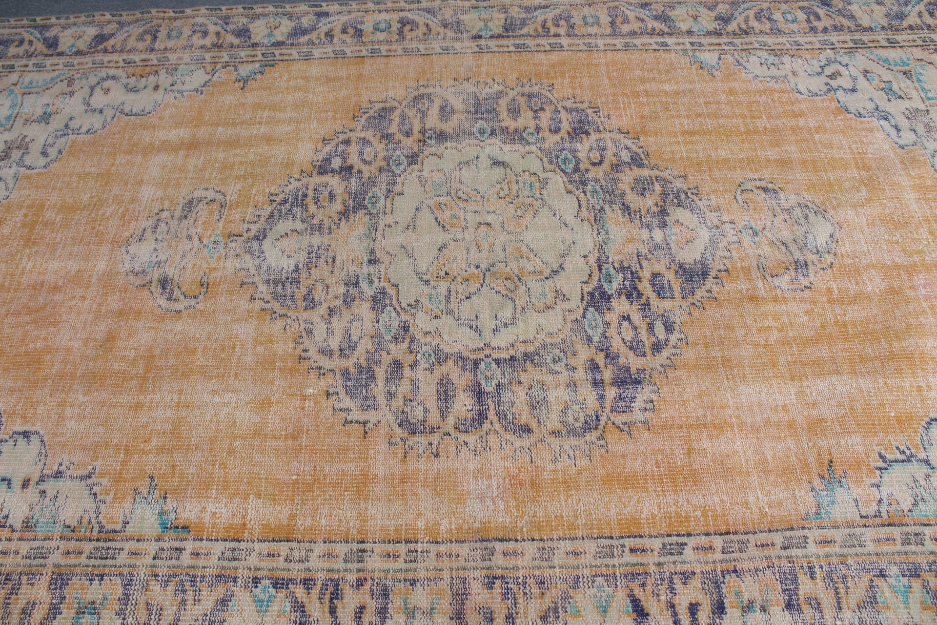 Oushak Halı, Vintage Halı, Türk Halıları, Oturma Odası Halıları, Yatak Odası Halısı, Turuncu Anadolu Halıları, Mutfak Halısı, Özel Halılar, 5,5x9,2 ft Büyük Halı