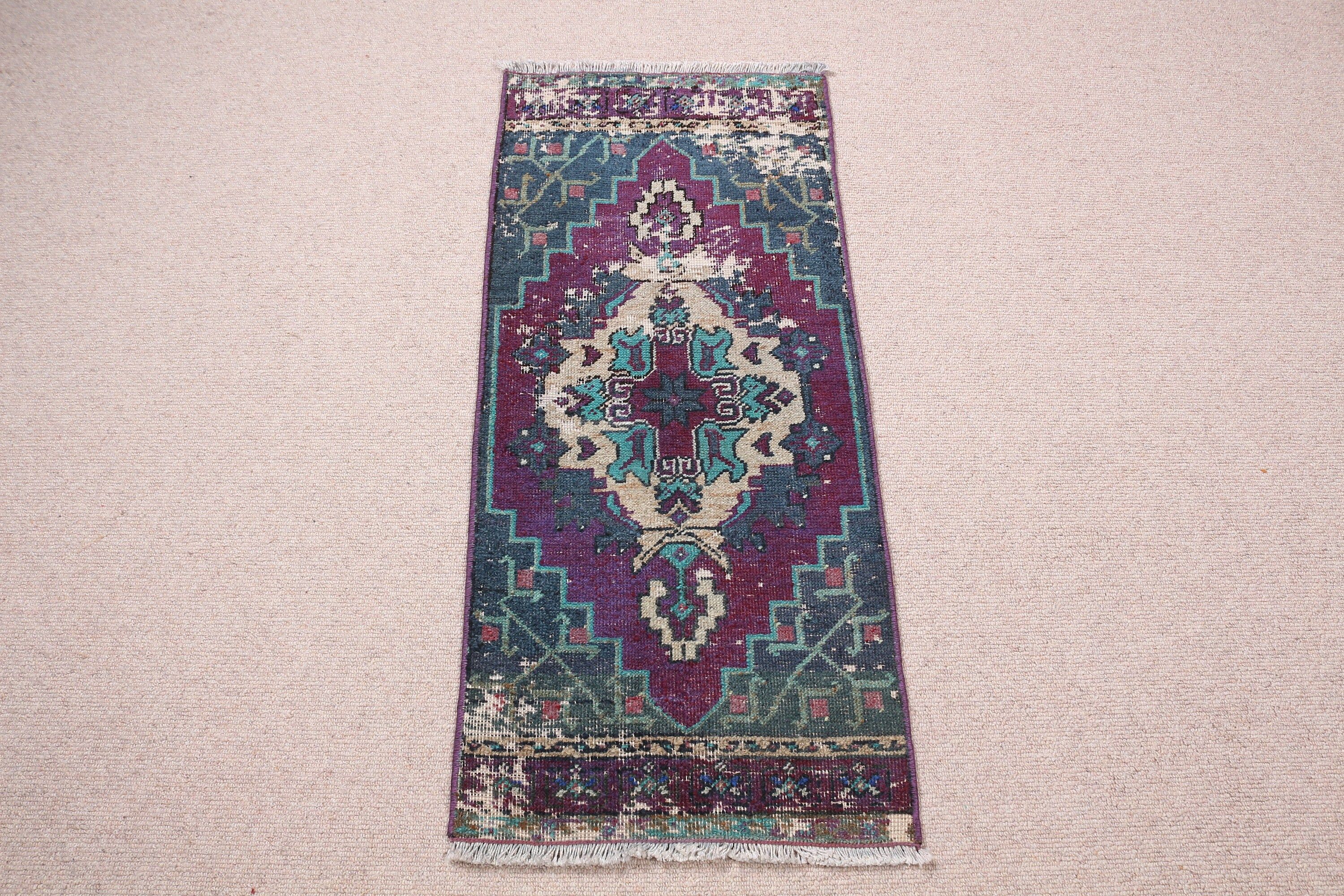 Mutfak Halısı, Türk Halıları, Yer Halısı, Yeşil 1.4x3.1 ft Küçük Halı, Fas Halıları, Vintage Halı, Araba Paspas Halıları, Yatak Odası Halıları