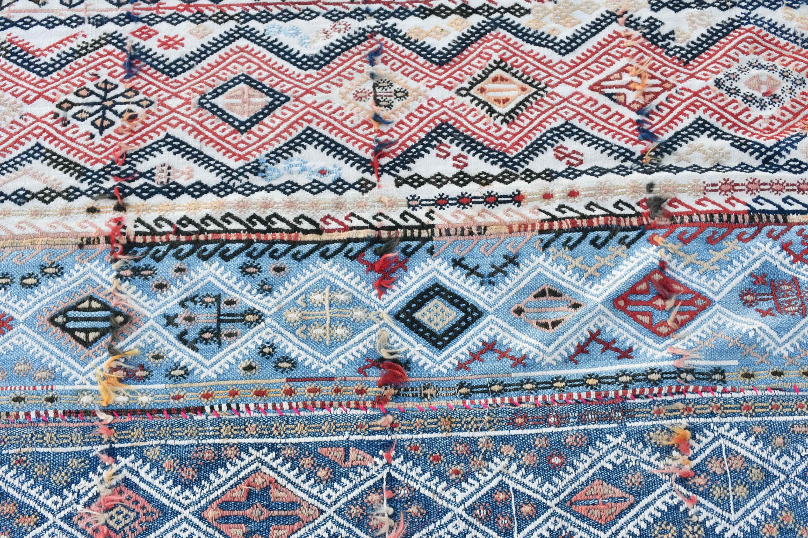 Kilim, Runner Halıları, Koridor Halısı, Mavi Yer Halısı, Türk Halıları, Antika Halı, Yatak Odası Halıları, 3.1x12.3 ft Runner Halıları, Vintage Halı