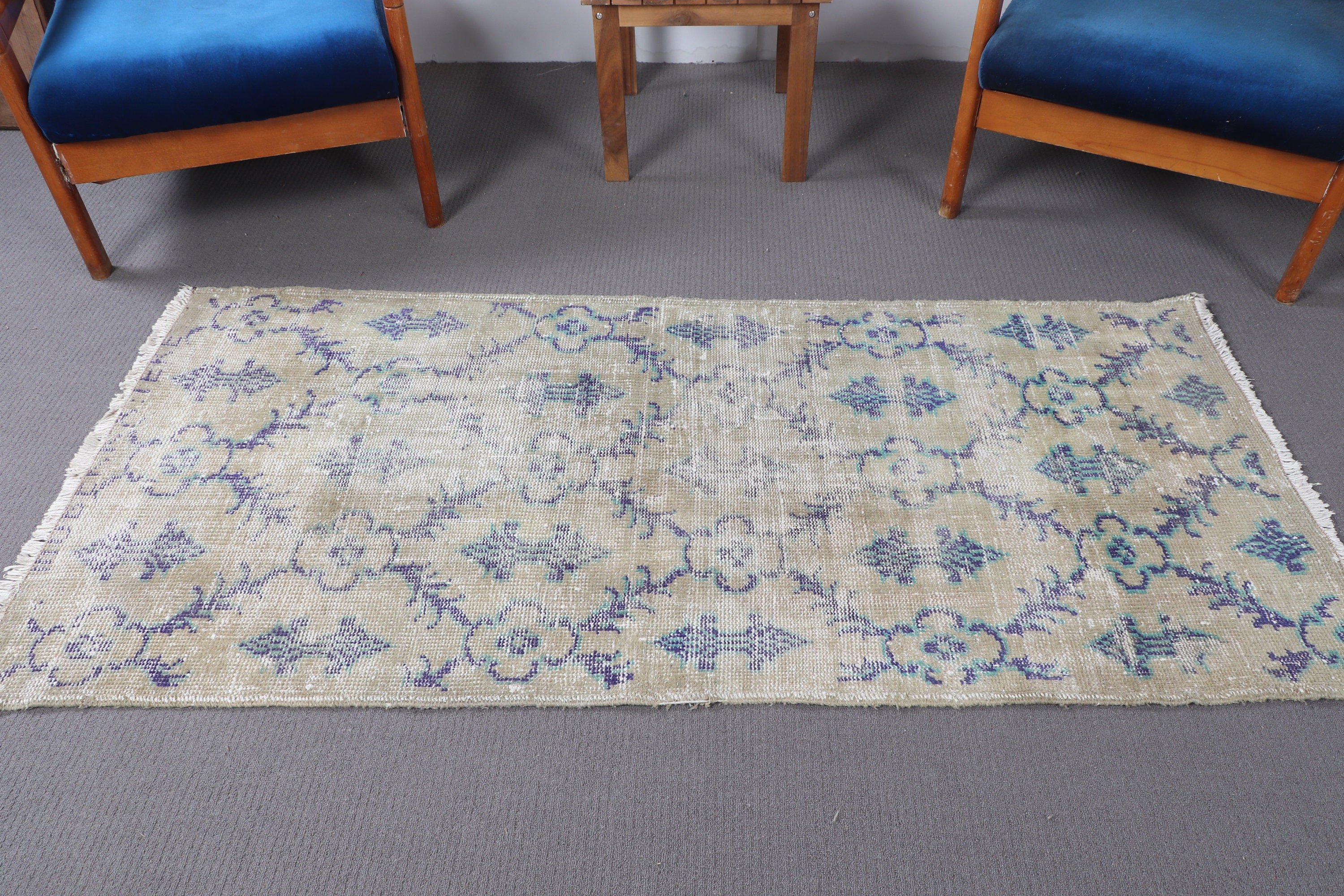 Beige Home Decor Rug, Turkish Rugs, Boho Accent Rug, Kitchen Rug, Statement Rugs, 2.9x6.2 ft Accent Rug, Modern Rug, Vintage Rugs