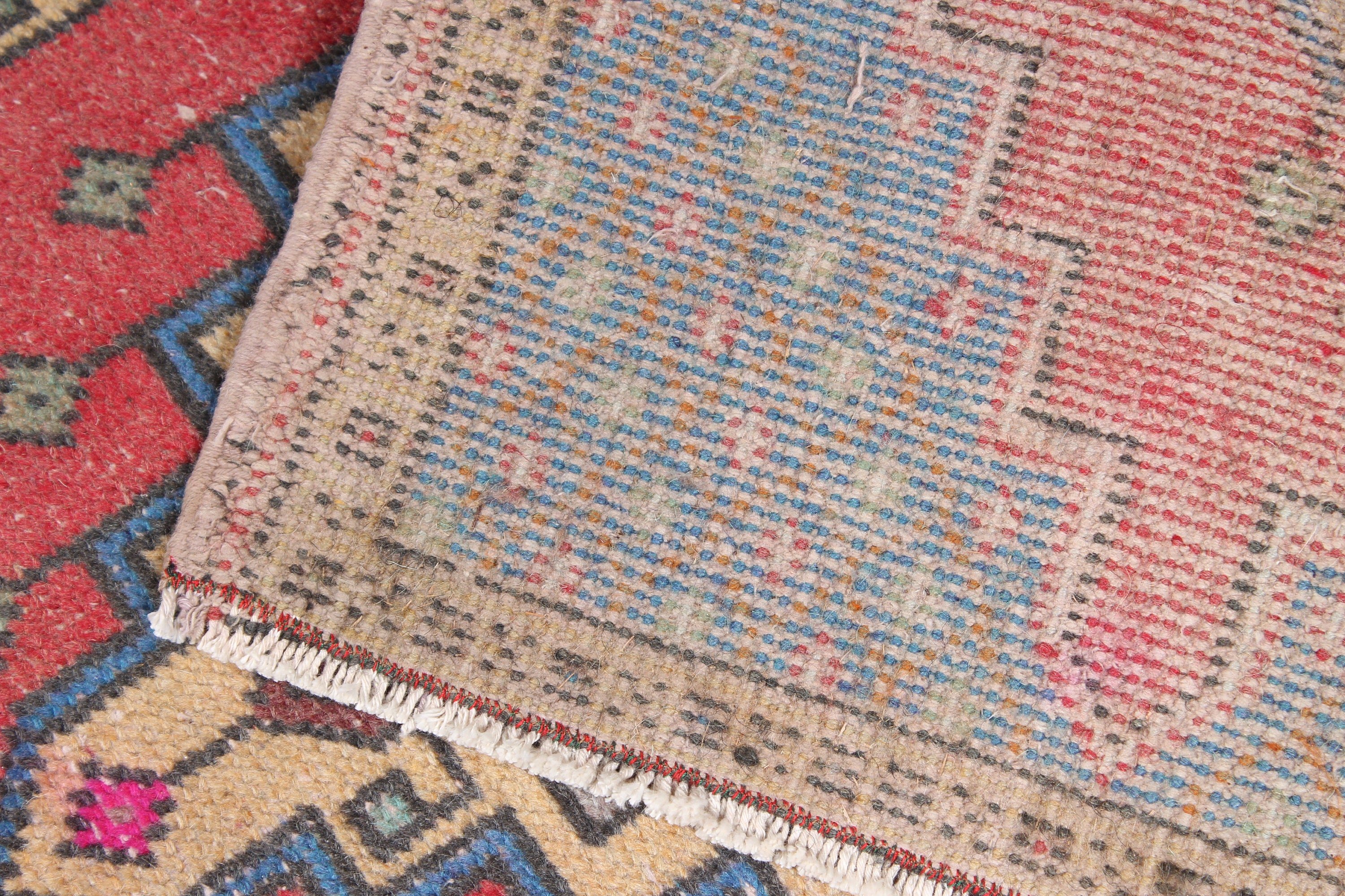 1.5x2.9 ft Küçük Halı, Oryantal Halılar, Küçük Boho Halı, Kırmızı Açıklama Halısı, Türk Halısı, Vintage Halı, Tribal Halılar, Küçük Alan Halısı