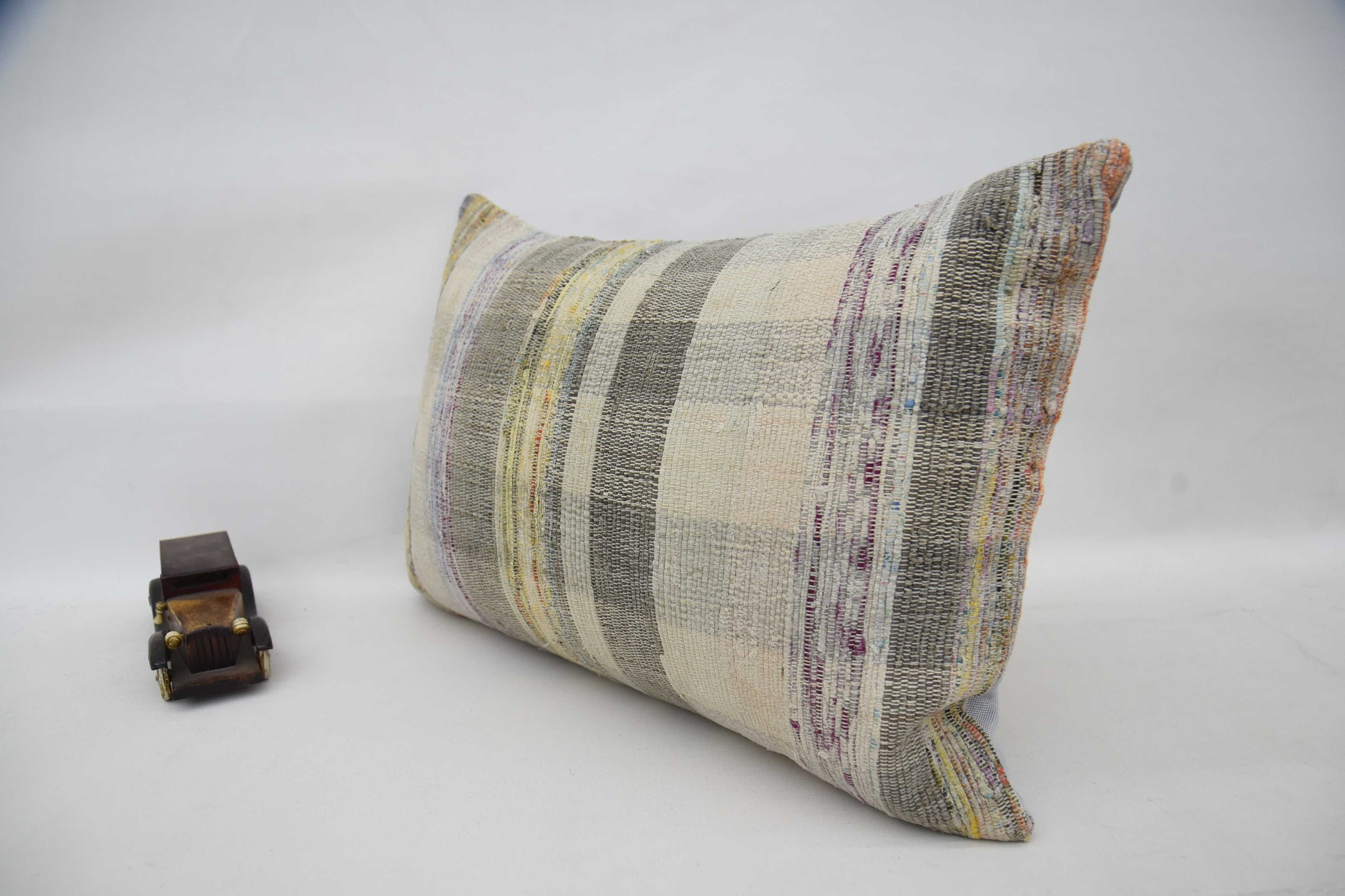 Boho Pillow Sham Cover, Yoga Pillow Sham, Pastel Pillow Sham, Vintage Kilim Throw Pillow, Gift Pillow, 16"x24" Brown Pillow Cover