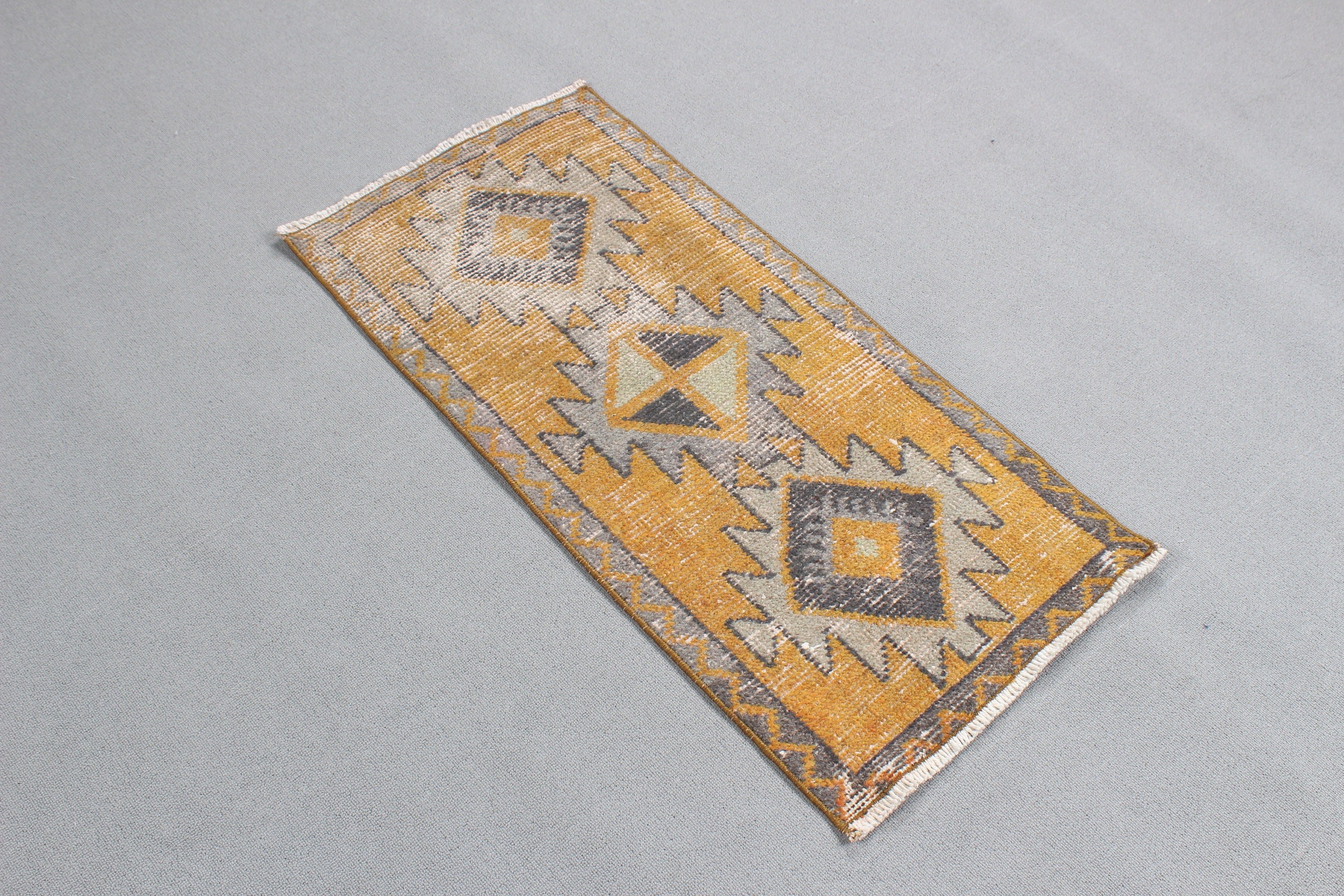 Turkish Rug, Vintage Rug, Bronze Handwoven Rugs, Wall Hanging Rugs, 1.6x3.2 ft Small Rug, Small Area Rugs, Oriental Rug, Anatolian Rugs