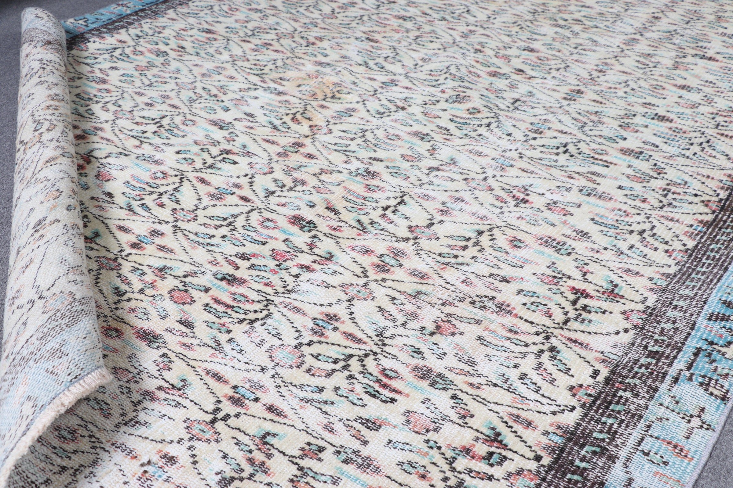 Floor Rug, 5.4x8.7 ft Large Rugs, Beige Floor Rug, Dining Room Rug, Turkish Rugs, Bedroom Rug, Vintage Rugs, Abstract Rug, Kitchen Rug