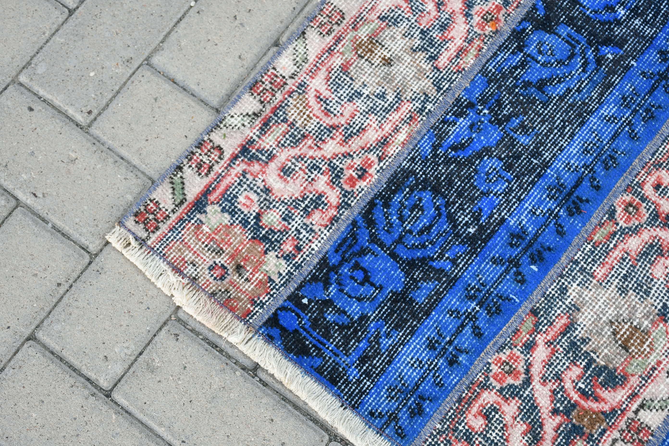 Rugs for Kitchen, Vintage Rugs, Turkish Rug, Floor Rug, Blue Kitchen Rug, Bedroom Rug, Art Rug, Door Mat Rugs, 2.5x4.3 ft Small Rug