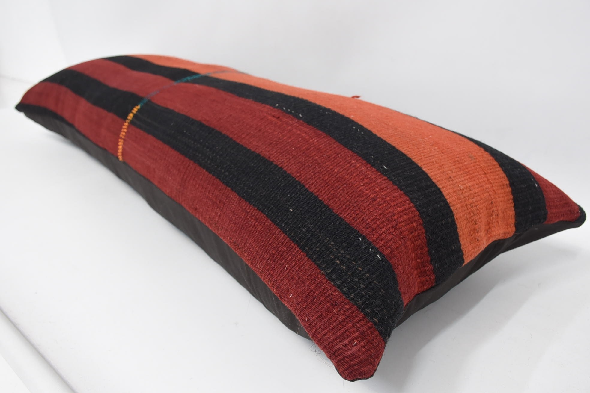 Traditional Cushion Cover, Ottoman Cushion Case, 16"x48" Red Cushion, Turkish Pillow, Antique Pillows, Handmade Kilim Cushion