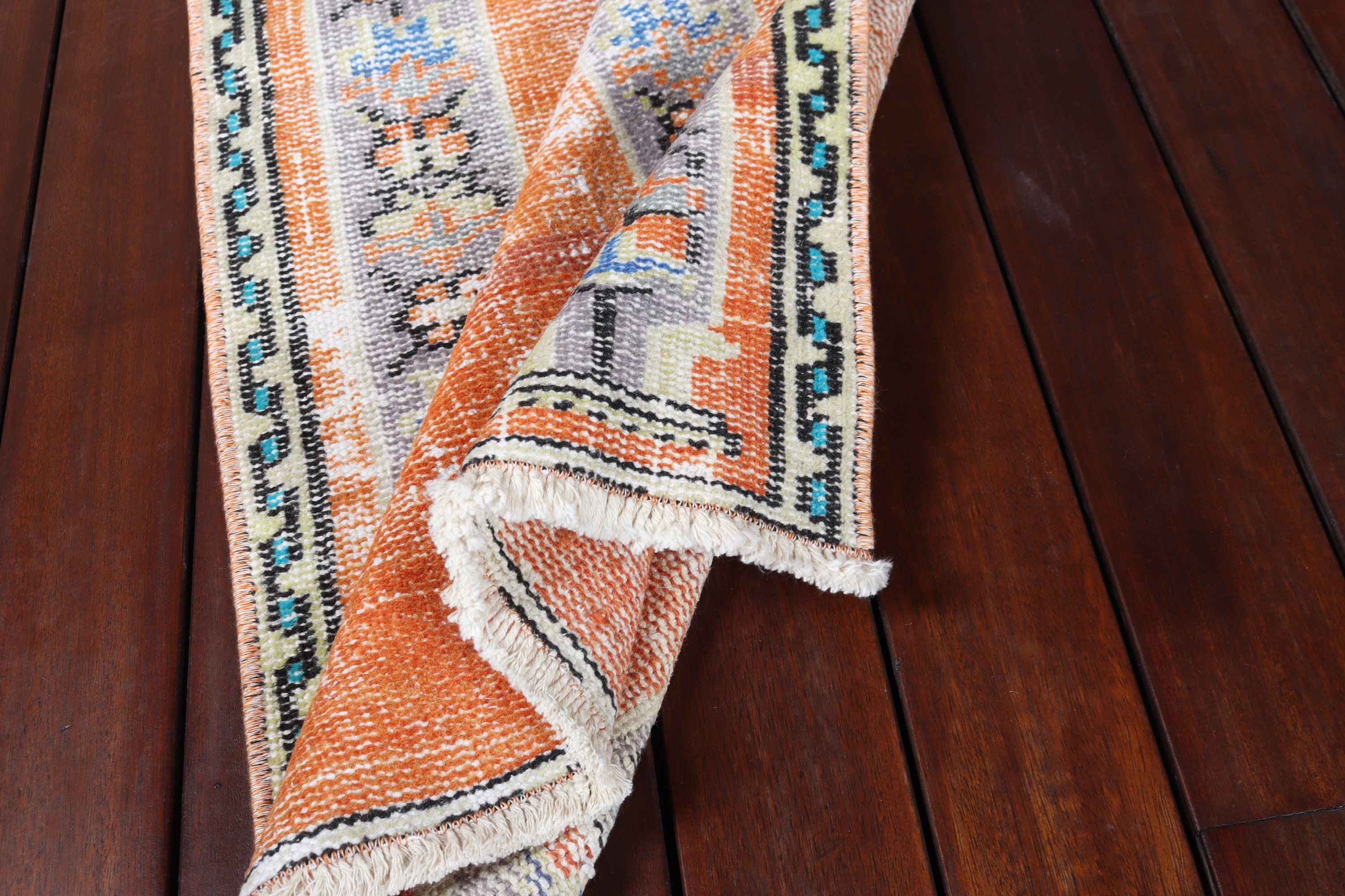 Bedroom Rug, 2.1x3.9 ft Small Rug, Cool Rug, Small Area Rug, Antique Rugs, Orange Cool Rugs, Rugs for Kitchen, Vintage Rugs, Turkish Rug