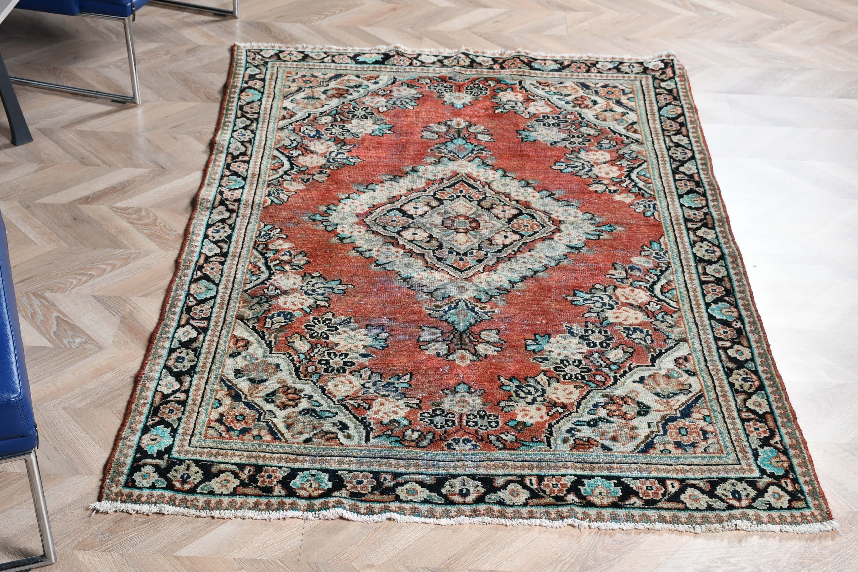 Havalı Halı, Bej Antika Halı, Mutfak Halıları, Türk Halısı, 4,2x6,5 ft Alan Kilimi, Göçebe Halısı, Vintage Halı, Oturma Odası Halısı