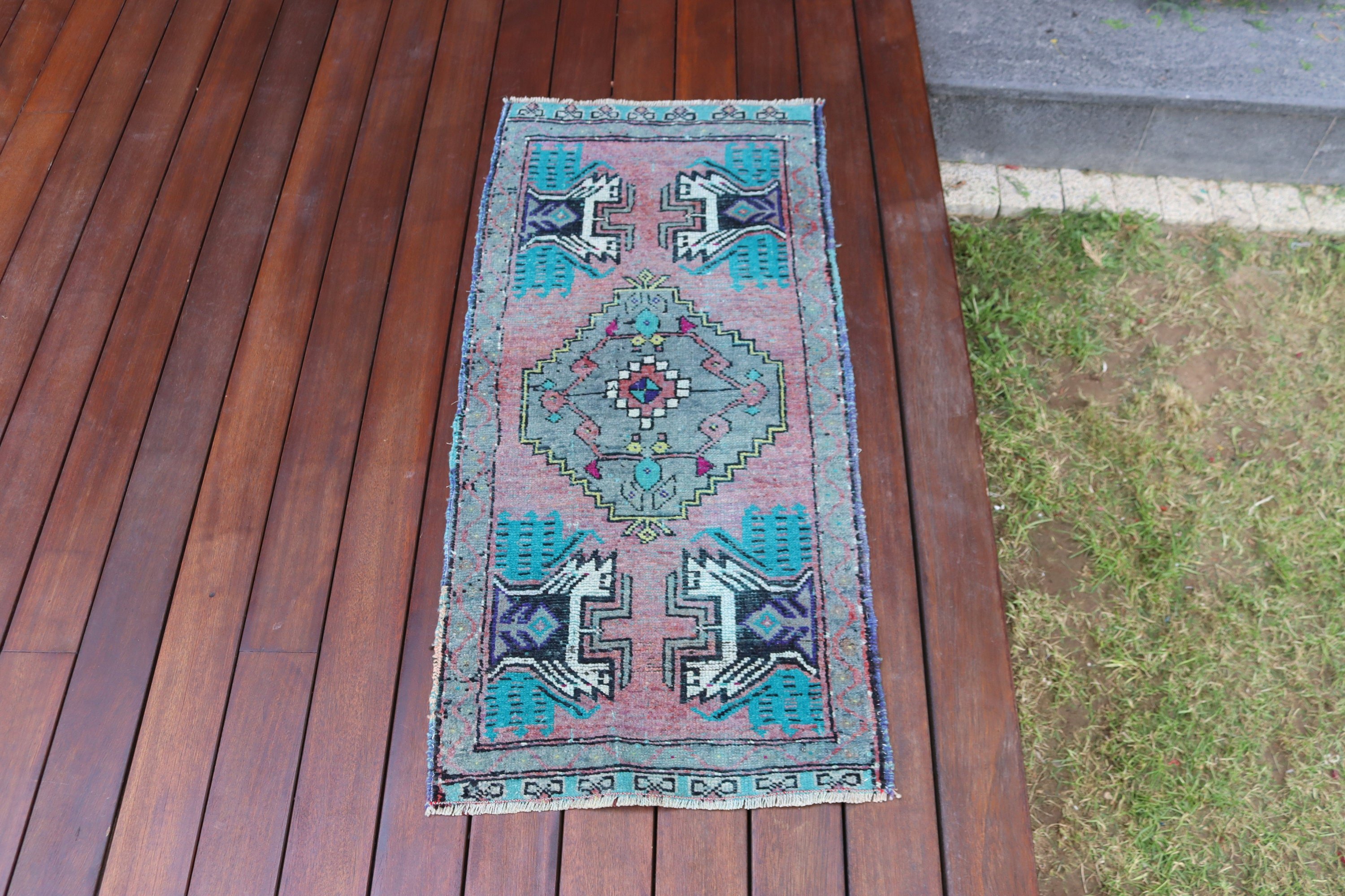 Nursery Rugs, Outdoor Rug, Antique Rugs, Turkish Rugs, Green Handwoven Rug, Vintage Rugs, 1.5x3.3 ft Small Rugs, Kitchen Rugs, Bath Rugs