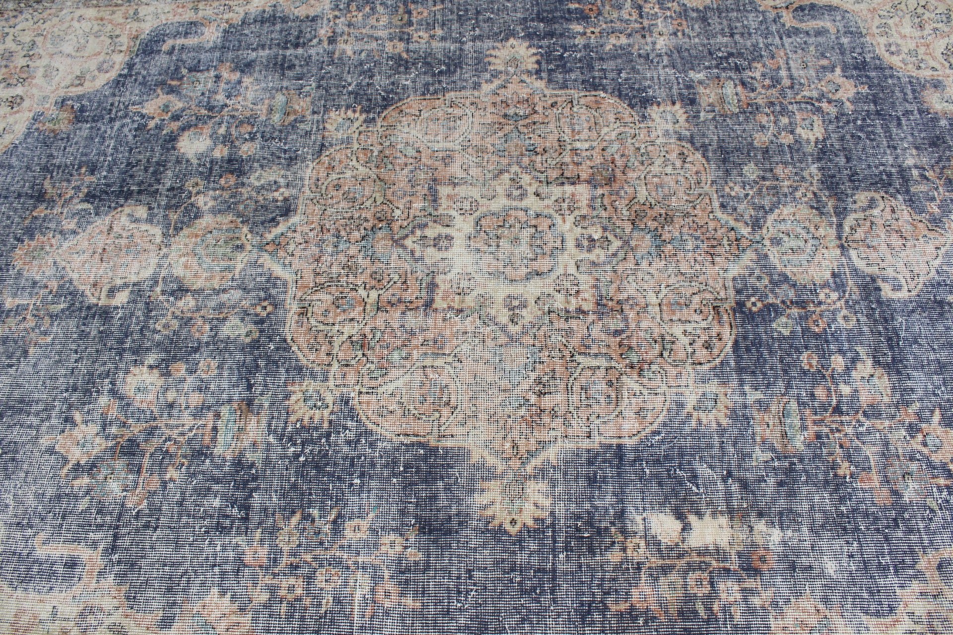 Blue Wool Rug, 4.9x8.6 ft Large Rug, Turkish Rug, Large Wool Rug Rugs, Salon Rug, Oriental Rug, Vintage Rugs, Home Decor Rugs, Bedroom Rug